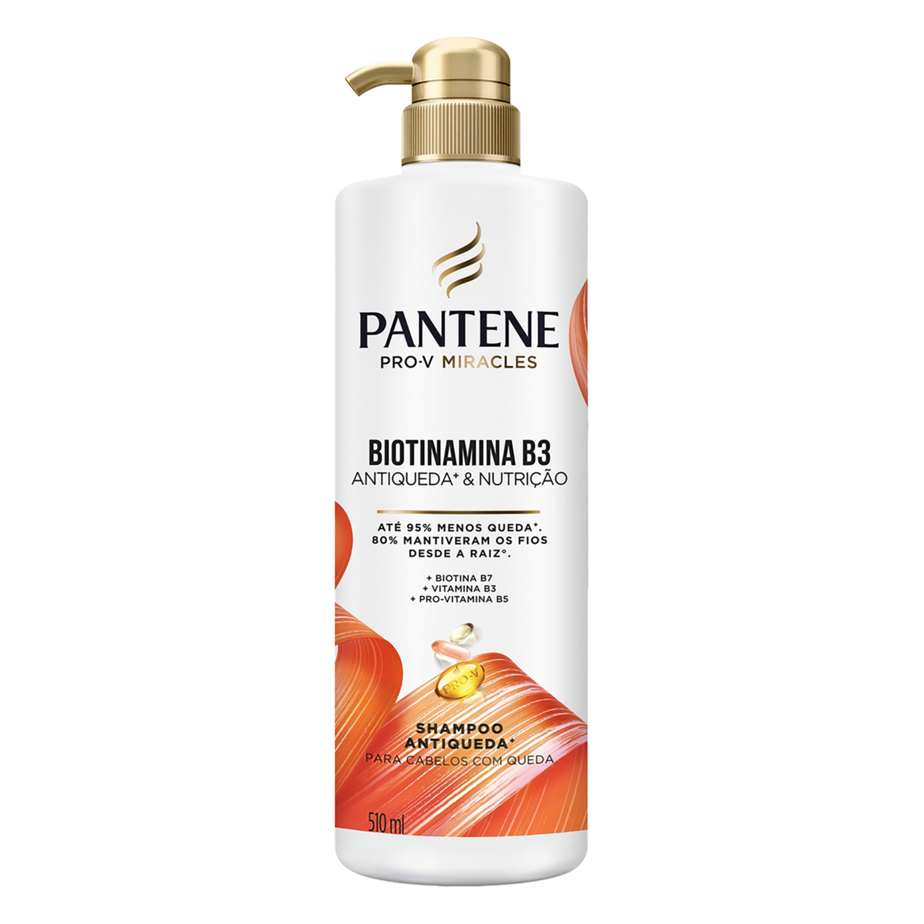 Shampoo Biotinamina B3 Antiqueda e Nutrição Pantene Frasco 510ml Pump