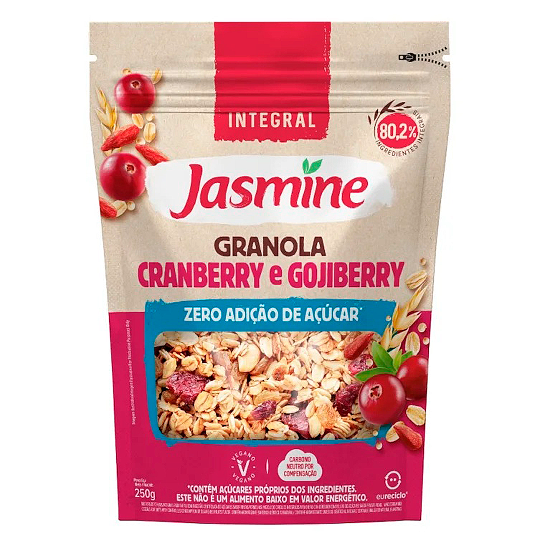 Granola Cranberry e Gojiberry Integral Jasmine Pouch 250g&nbsp;