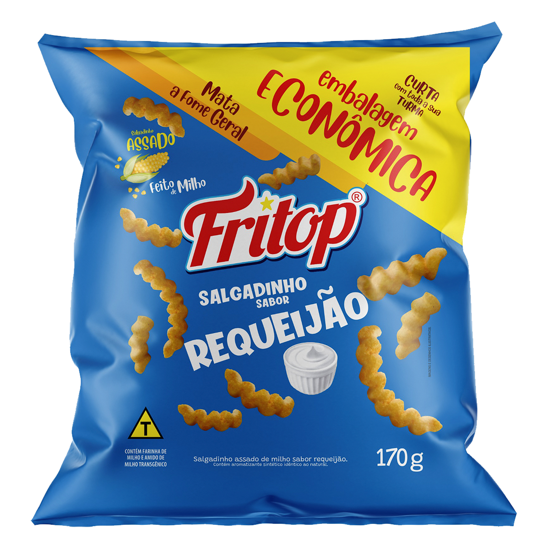 Salgadinho de Milho Requeij&atilde;o Fritop Pacote 170g