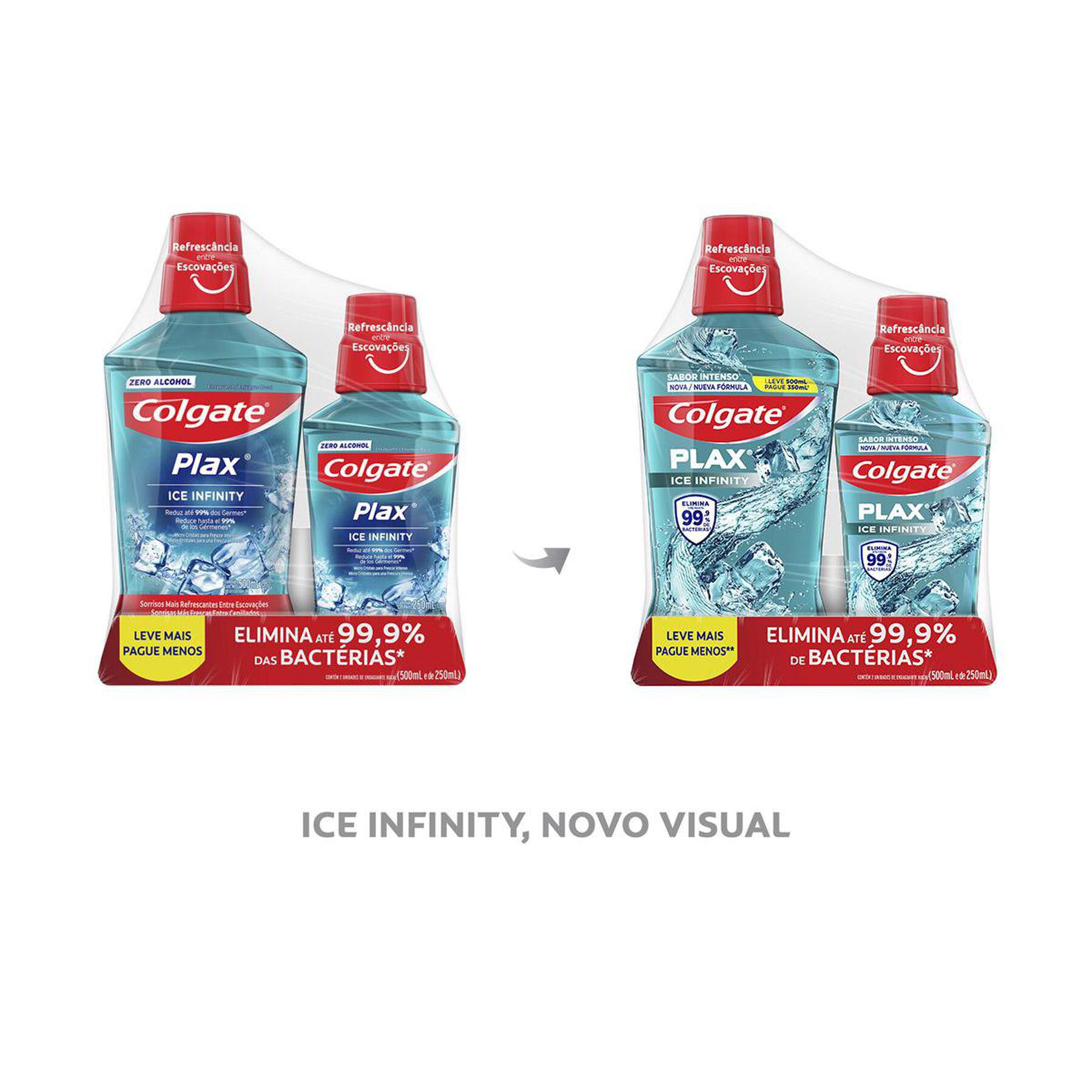 Enxaguante Bucal Zero &Aacute;lcool Ice Infinity Colgate Plax - Embalagem Leve 500ml Pague 350ml + 250ml