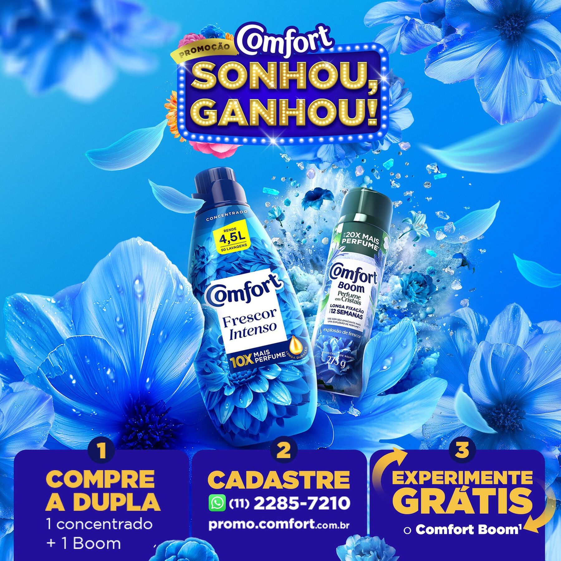 Amaciante Concentrado Comfort Frescor Intenso 1 L