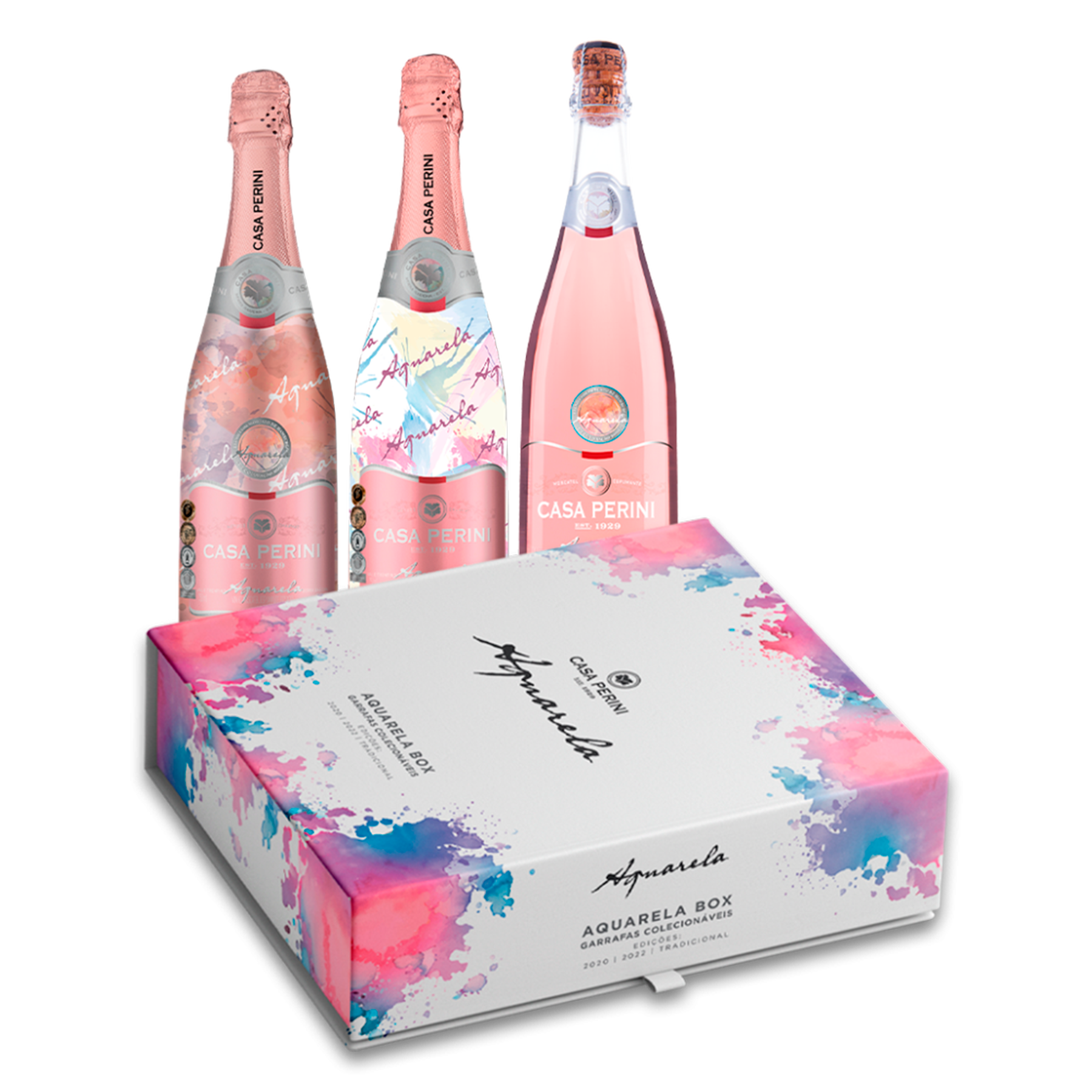 Espumantes Box Aquarela Casa Perini Garrafa 750ml Cada C/3 Unidades