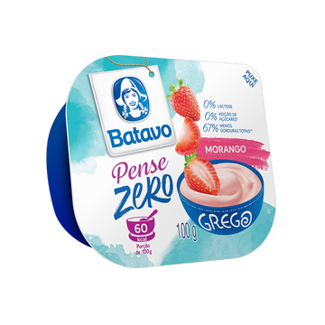 Iogurte Batavo Grego Pense Zero Morango 100g