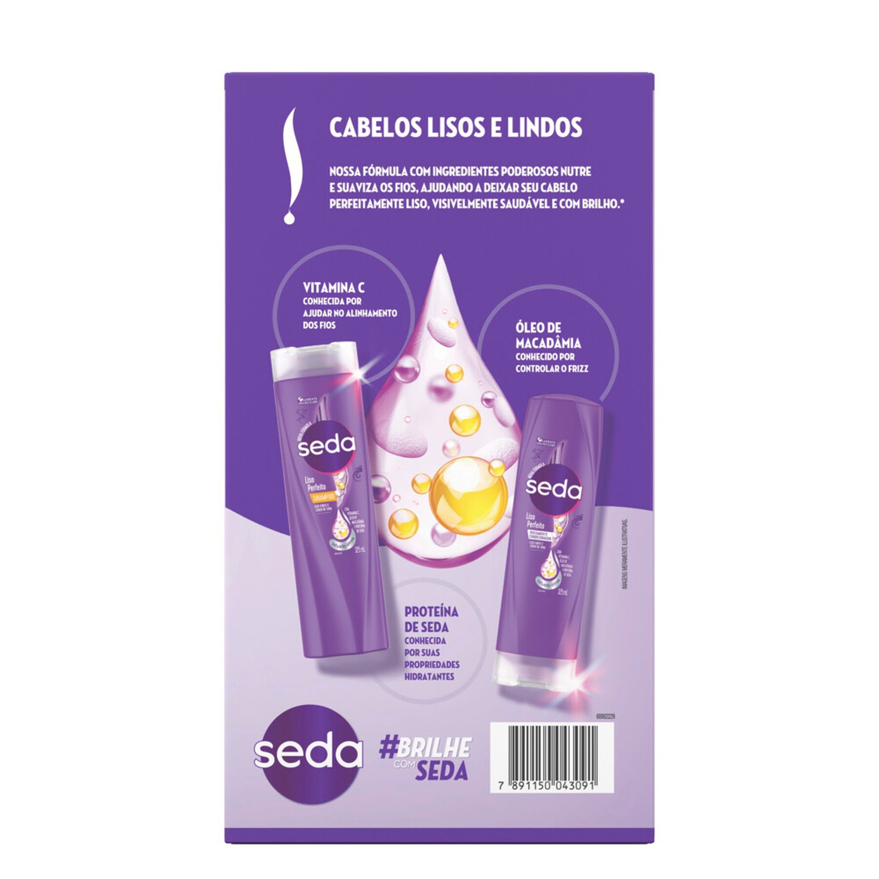 Shampoo 325ml + Condicionador 325ml Liso Perfeito Seda Cocria&ccedil;&otilde;es