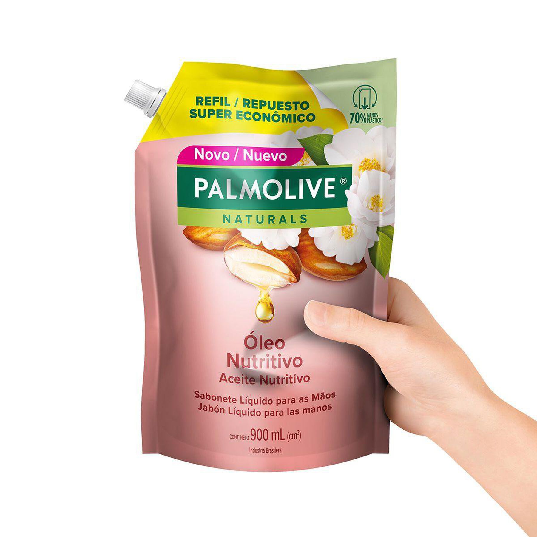 Sabonete Líquido para as Mãos Óleo Nutritivo Palmolive Naturals Sachê 900ml - Embalagem Refil Super Econômico