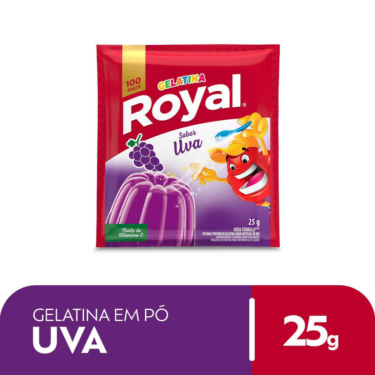Gelatina em P&oacute; Uva Royal Pacote 25g