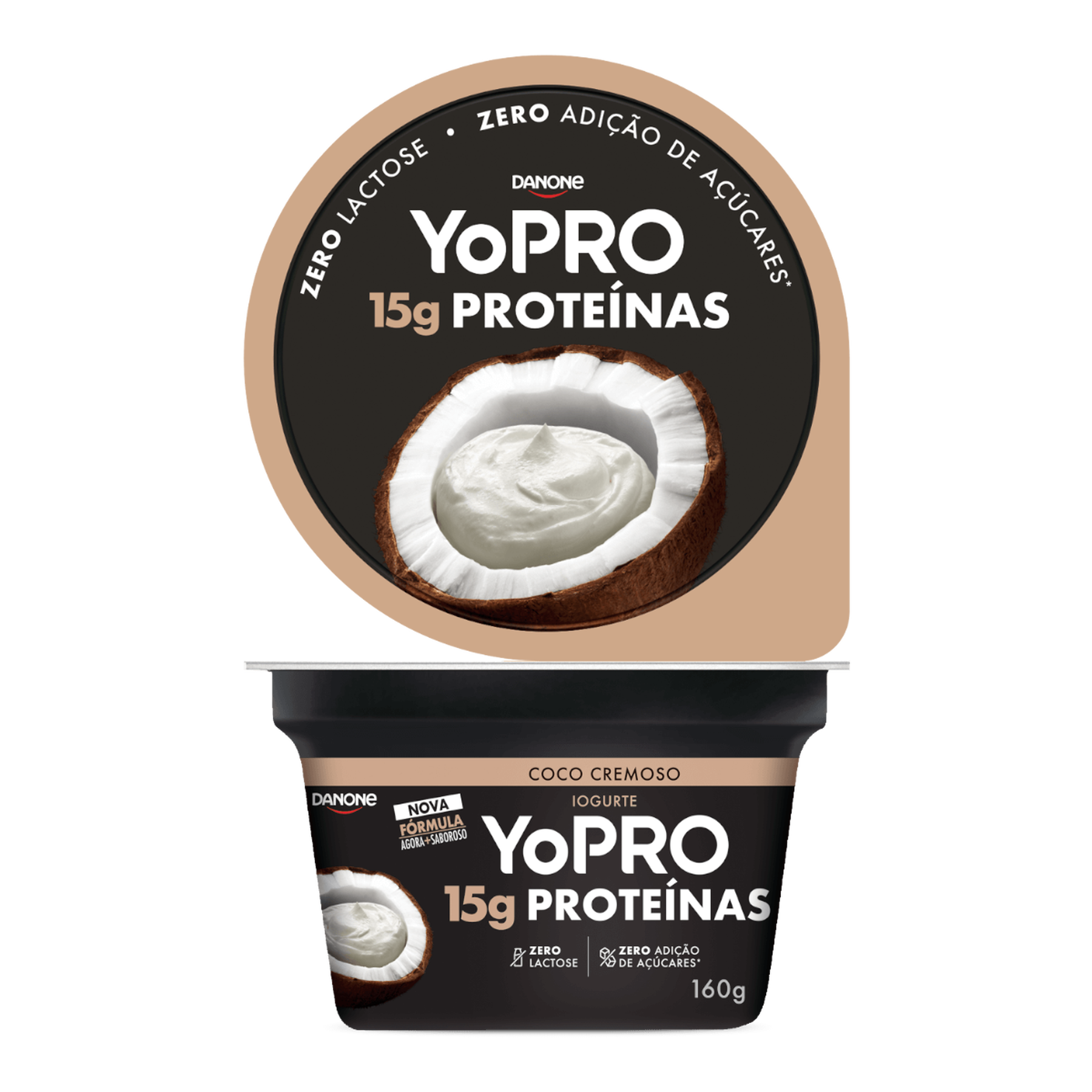 Iogurte Desnatado Coco Cremoso Zero Lactose YoPRO Pote 160g