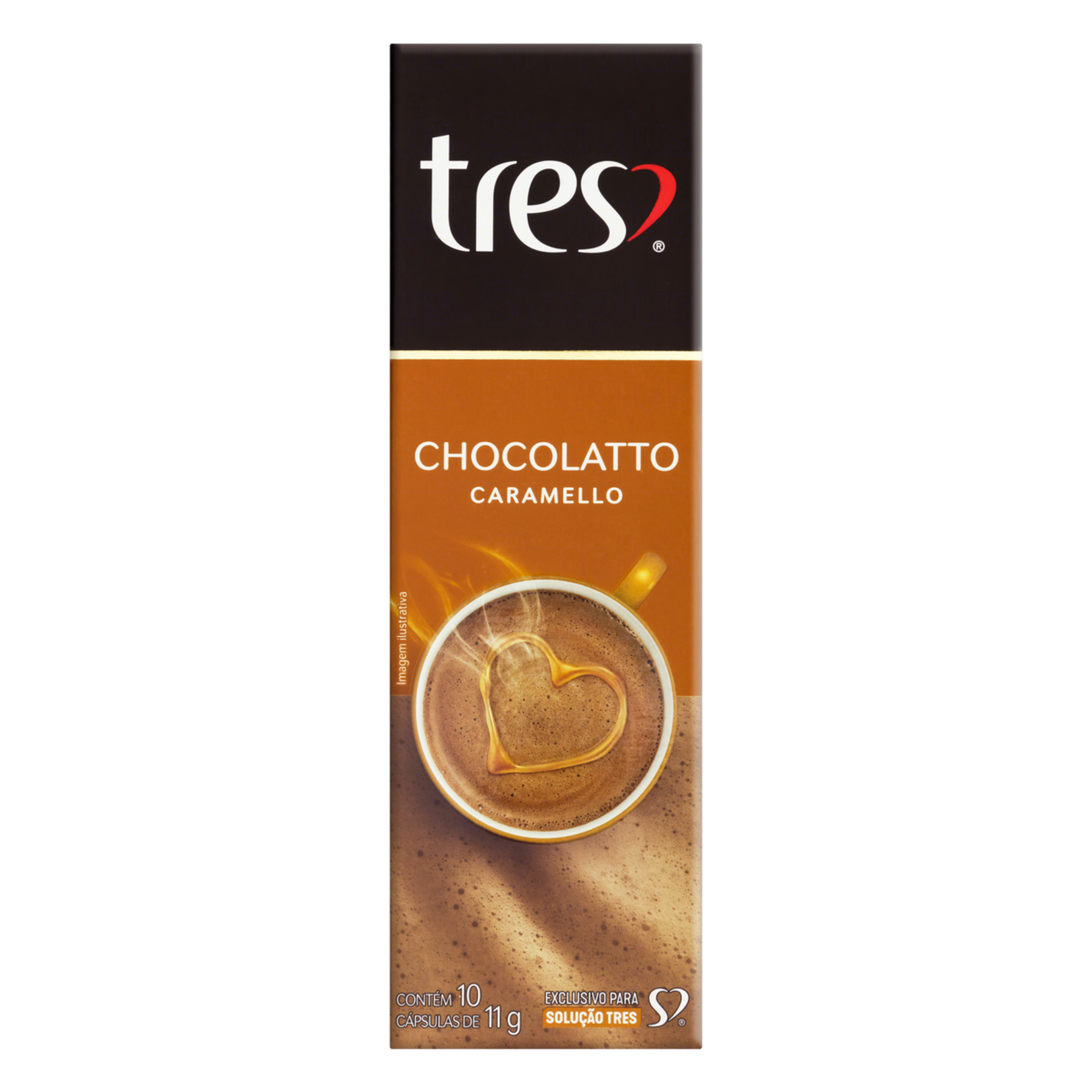 Chocolate Quente em Cápsula Chocolatto Caramello Tres Caixa 110g 10 Unidades