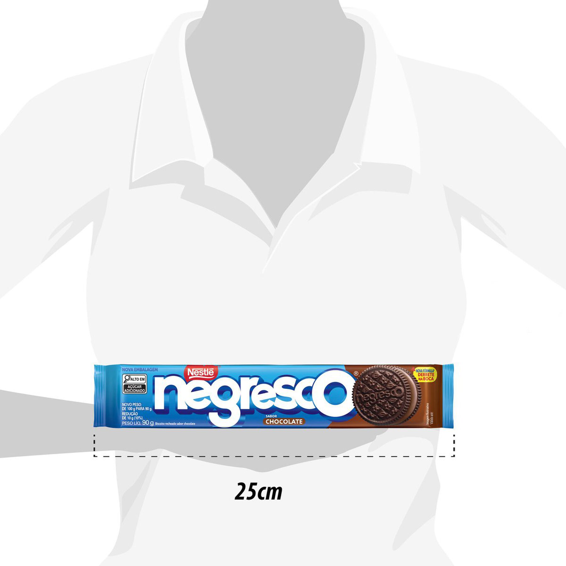 Biscoito Chocolate Recheio Chocolate Negresco Nestlé Pacote 90g