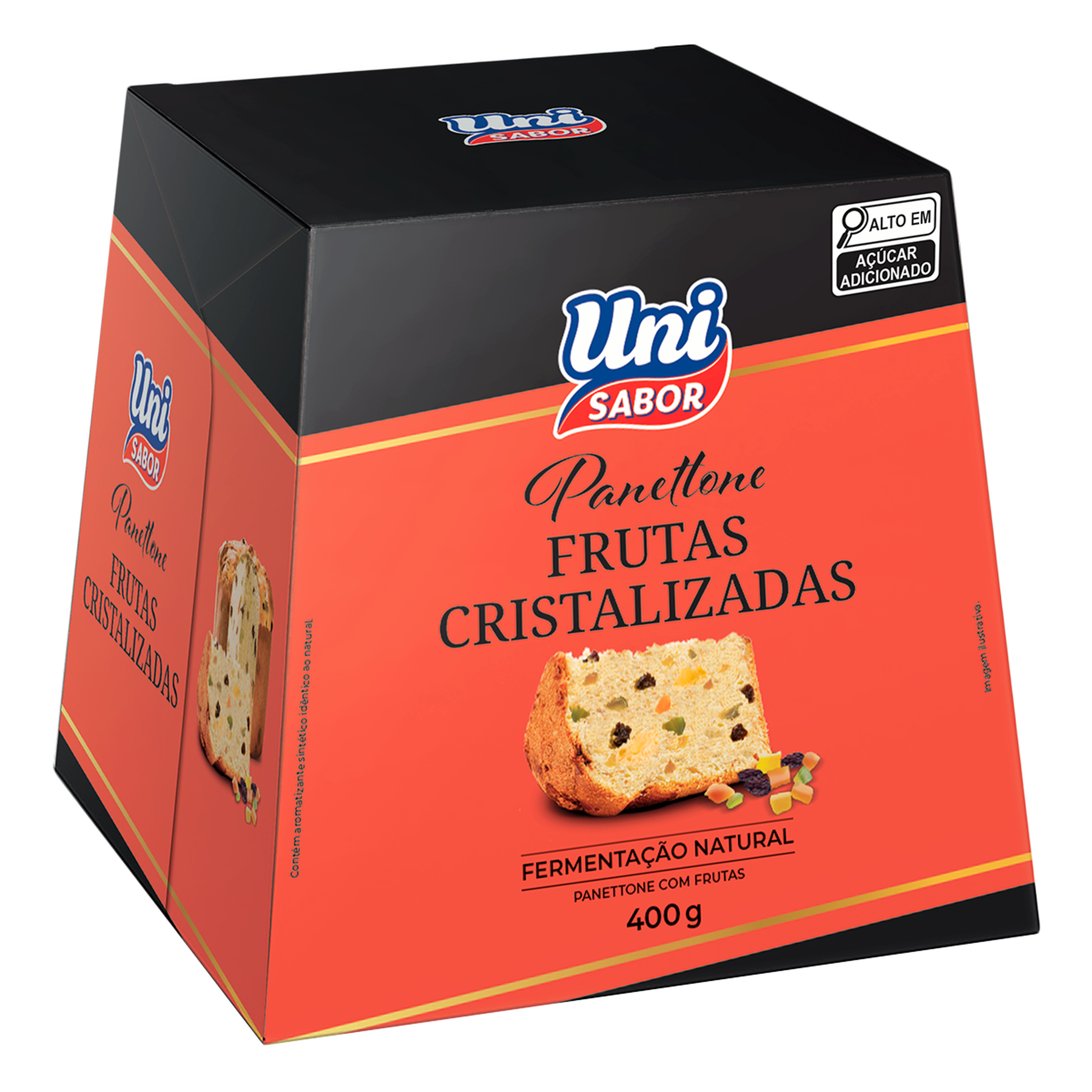 Panettone Frutas Cristalizadas Uni Sabor 400g