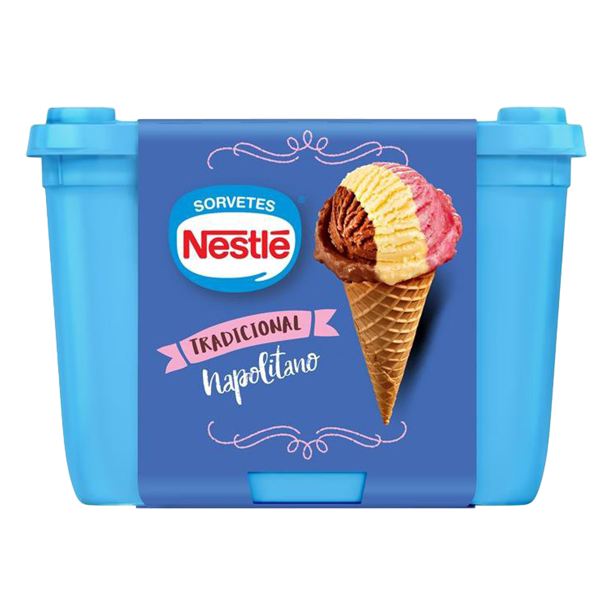 Sorvete Napolitano Tradicional Nestl&eacute; Pote 1,5l
