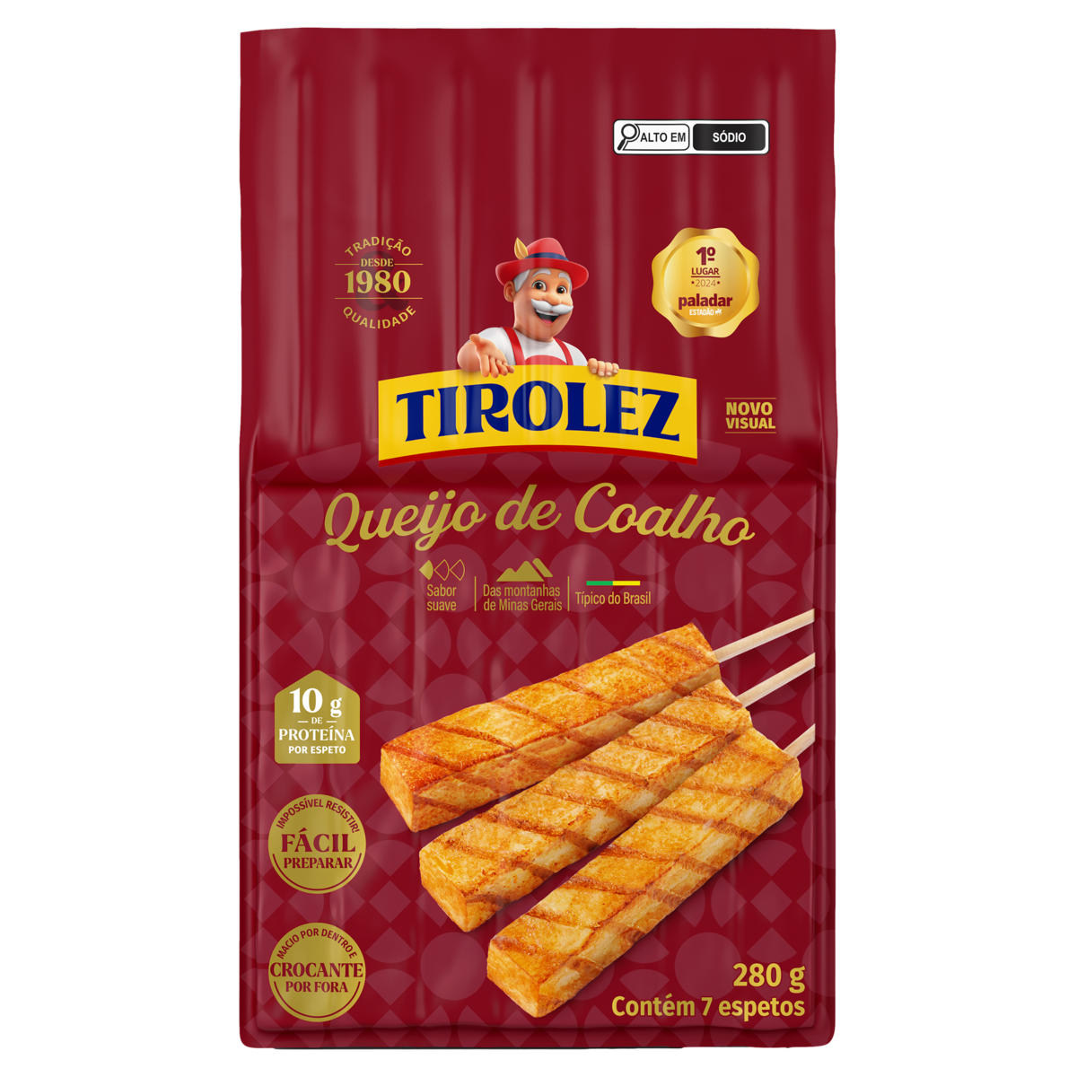 Queijo de Coalho em Espeto Tirolez 280g C/7 Unidades