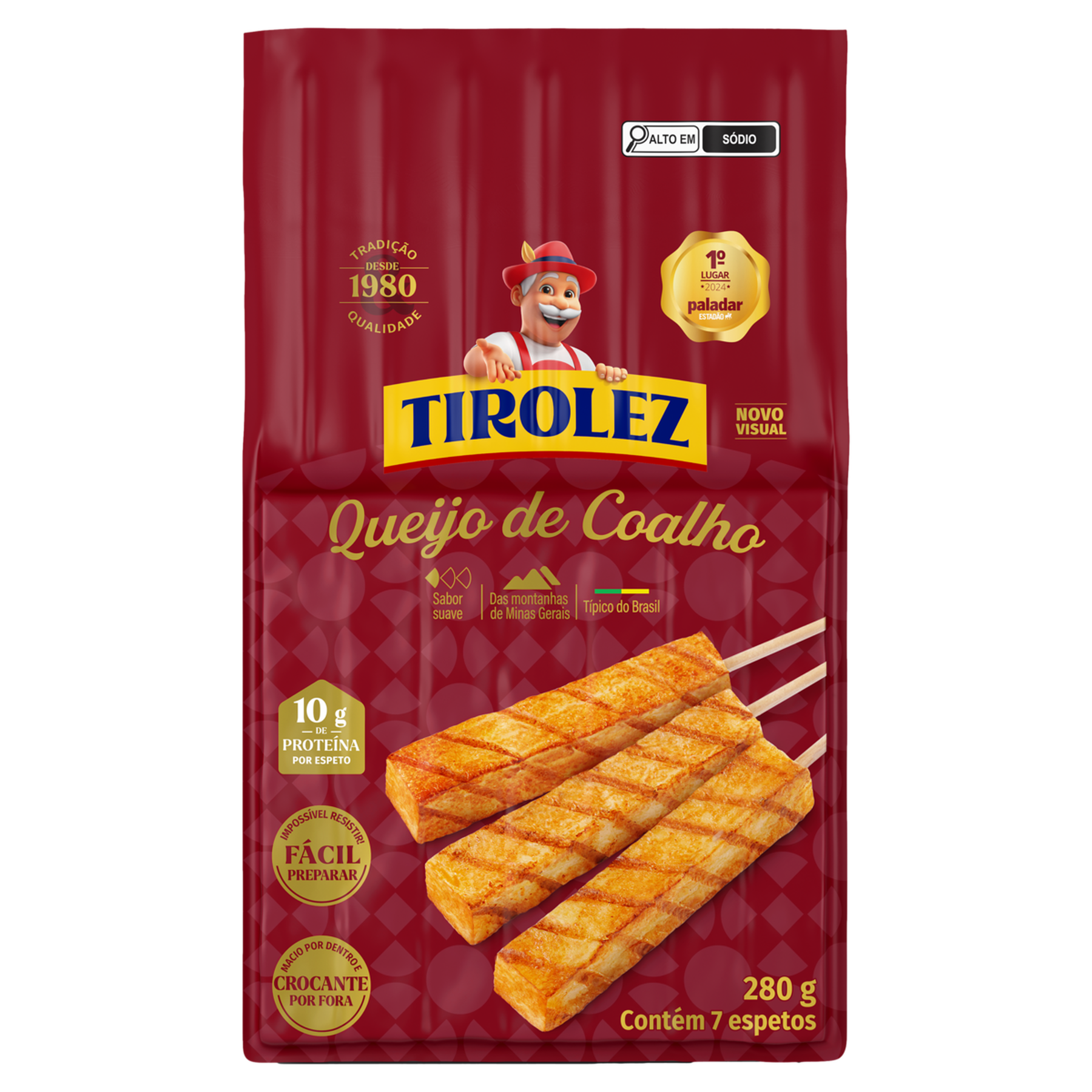 Queijo de Coalho em Espeto Tirolez 280g C/7 Unidades