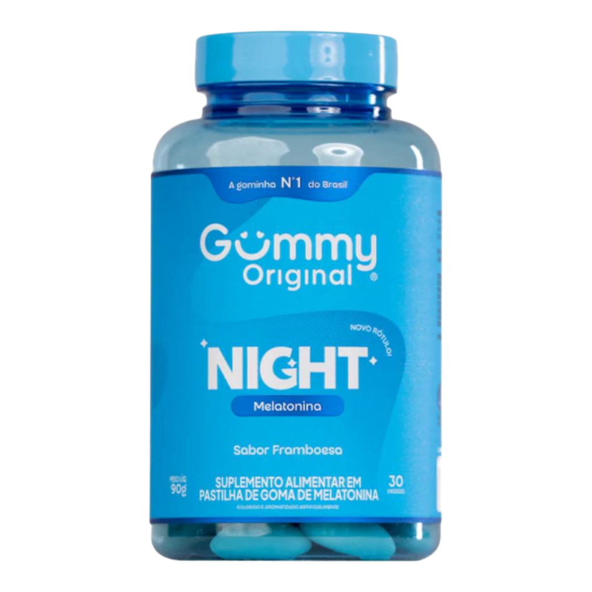 Suplemento Alimentar em Pastilhas de Goma Night Melatonina Frasco Gummy Pote 90g