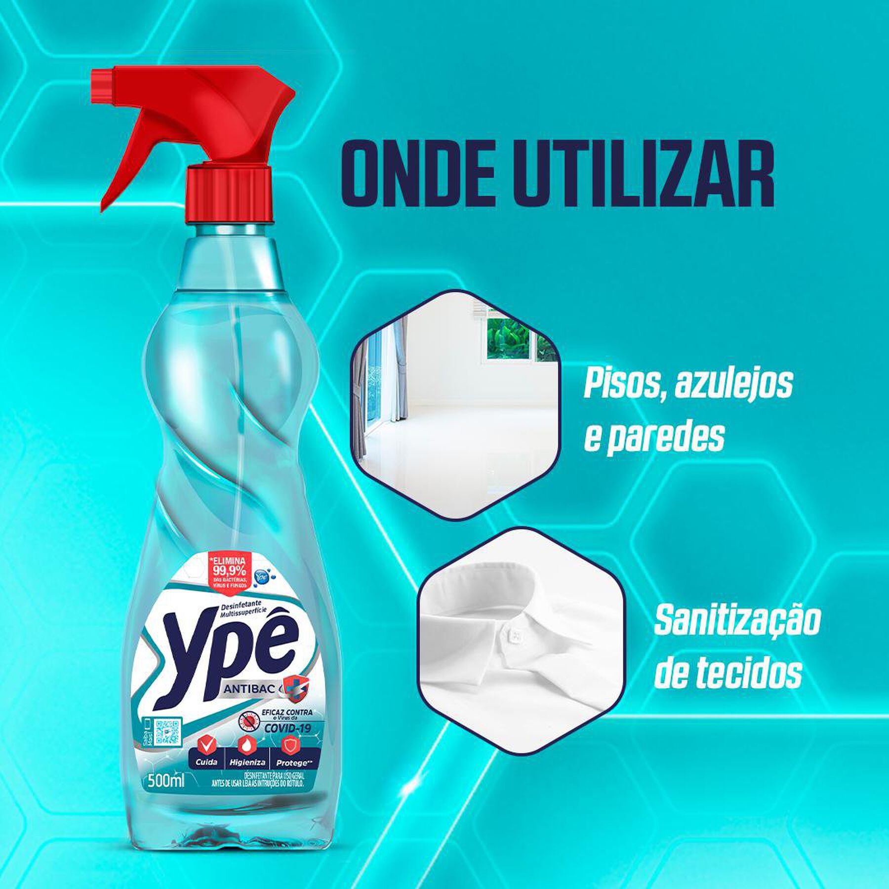 Desinfetante Multissuperfície Ypê Antibac Frasco Borrifador 500ml