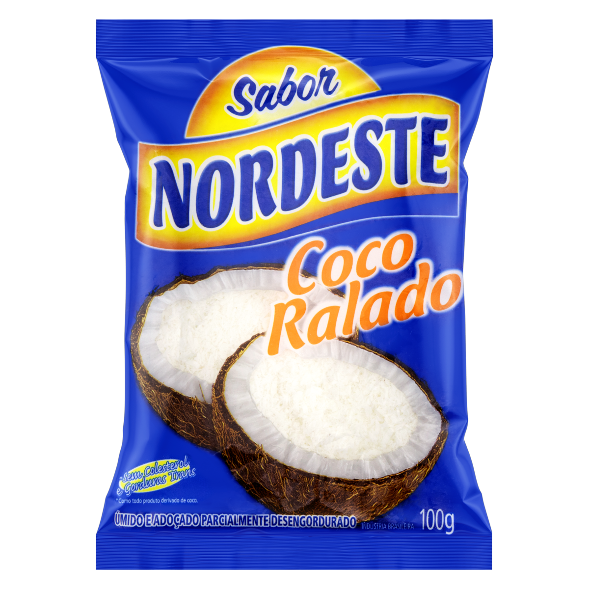 Coco Ralado &Uacute;mido Ado&ccedil;ado Sabor Nordeste Pacote 100g