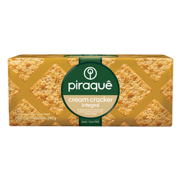 Biscoito Cream Cracker Integral Piraquê Pacote 240g