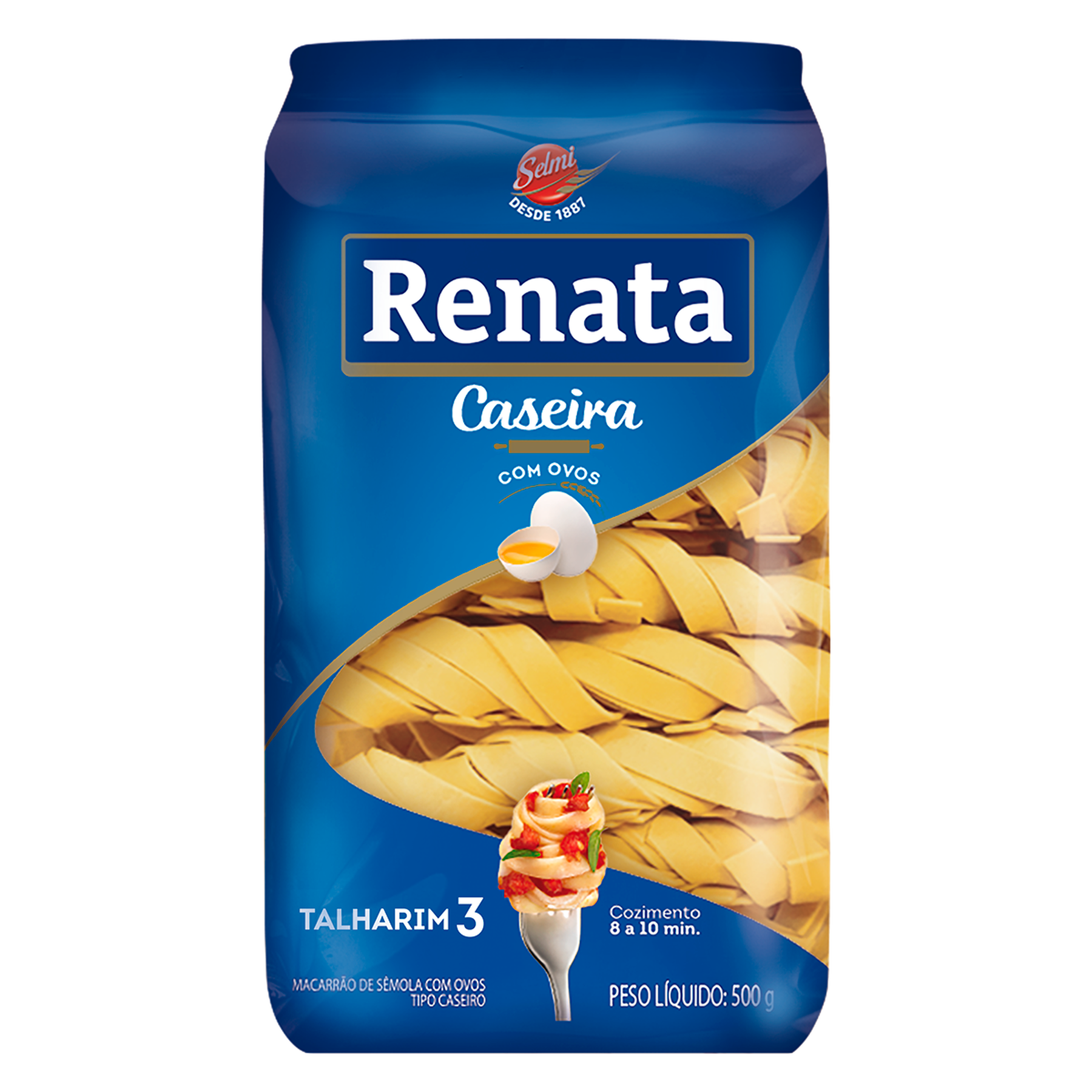 Macarr&atilde;o de S&ecirc;mola com Ovos Caseiro Talharim 3 Renata Pacote 500g&nbsp;