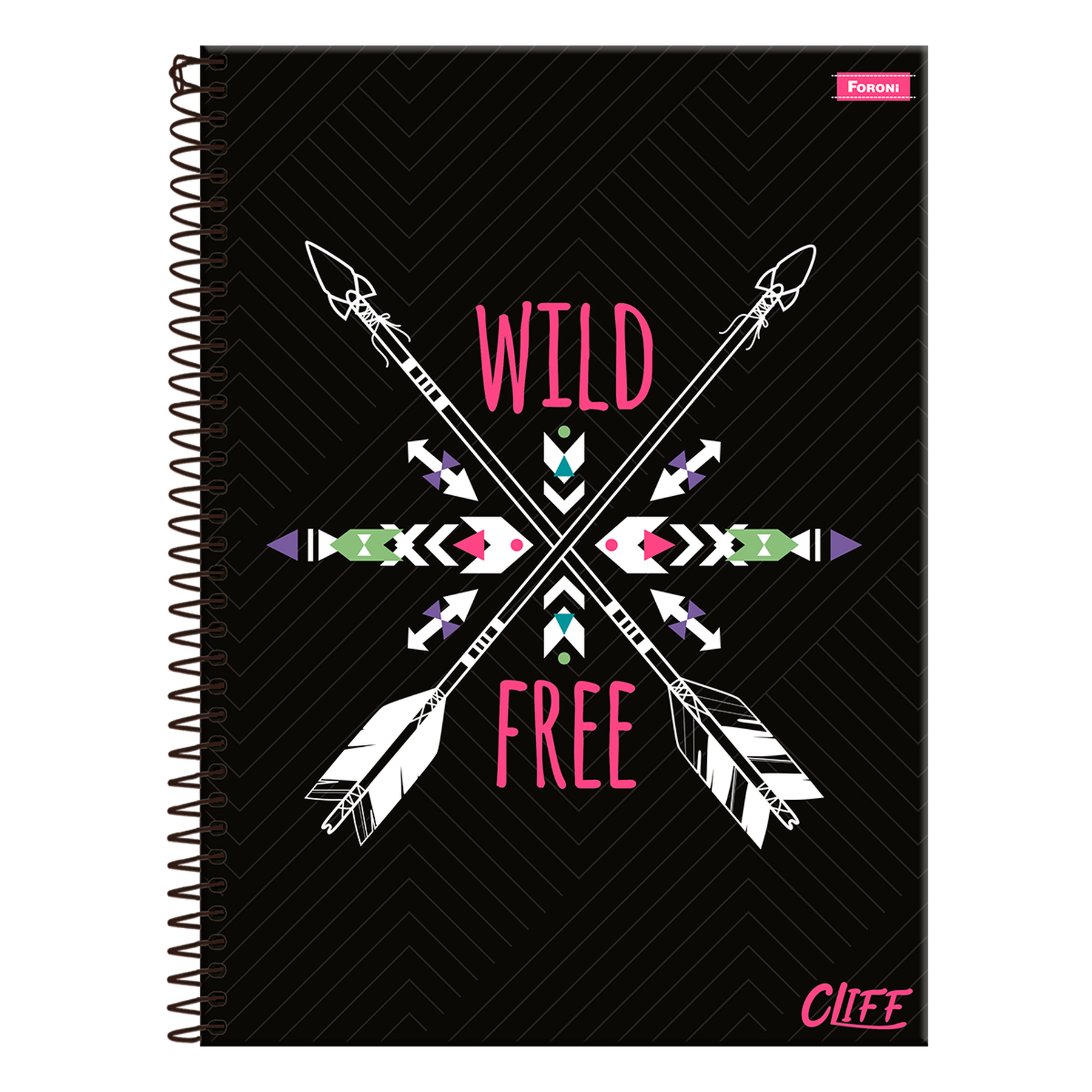 Caderno Universit&aacute;rio Capa Dura Cliff Feminino Foroni C/80 Folhas