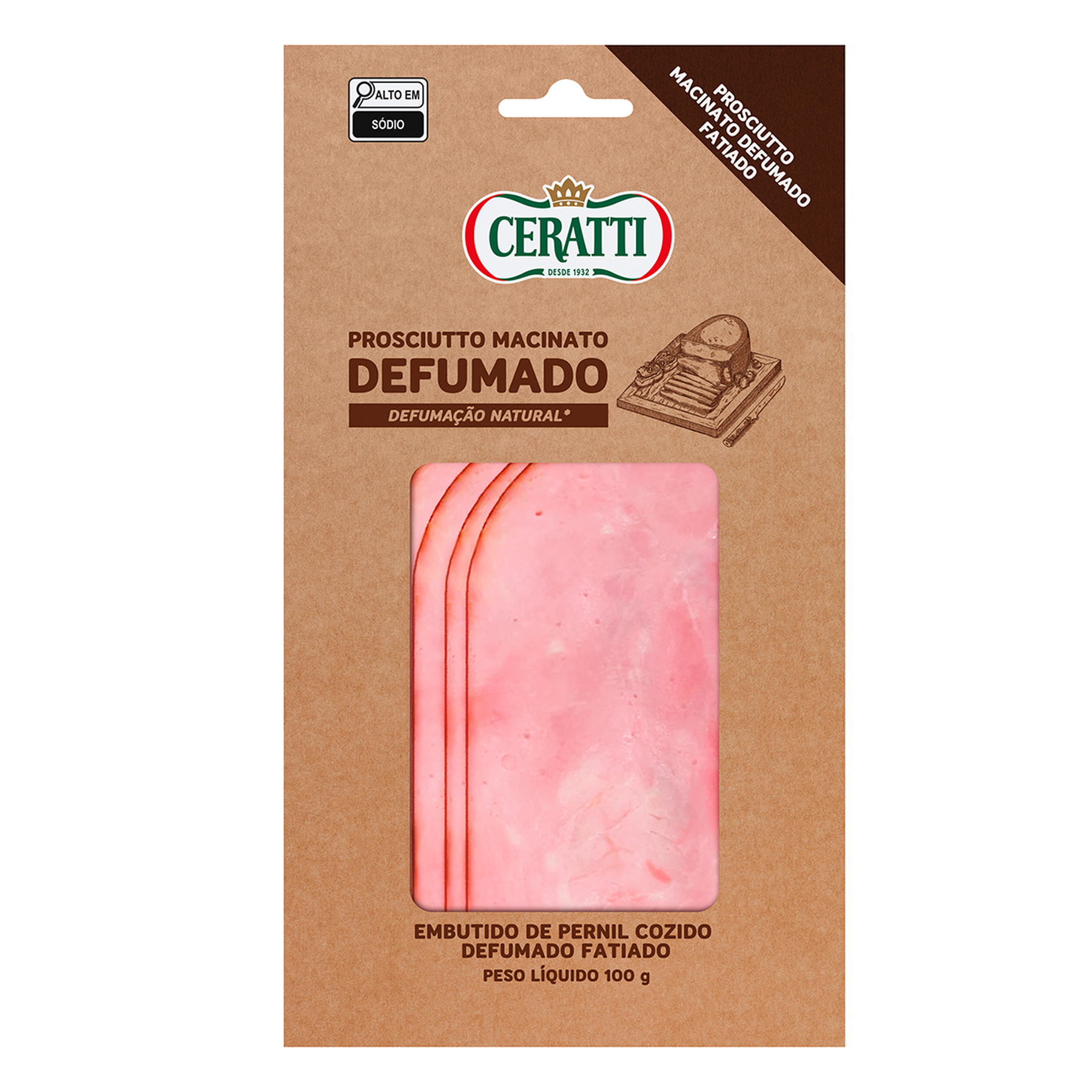 Prosciutto Macinato Defumado Fatiado Ceratti 100g
