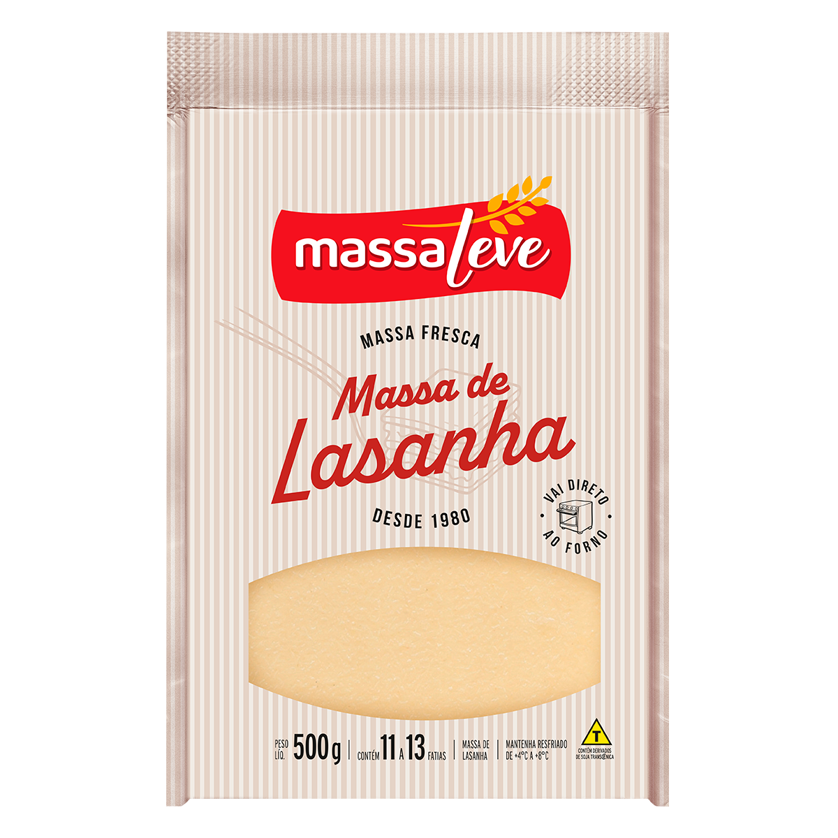 Massa de Lasanha Massa Leve Pacote 500g