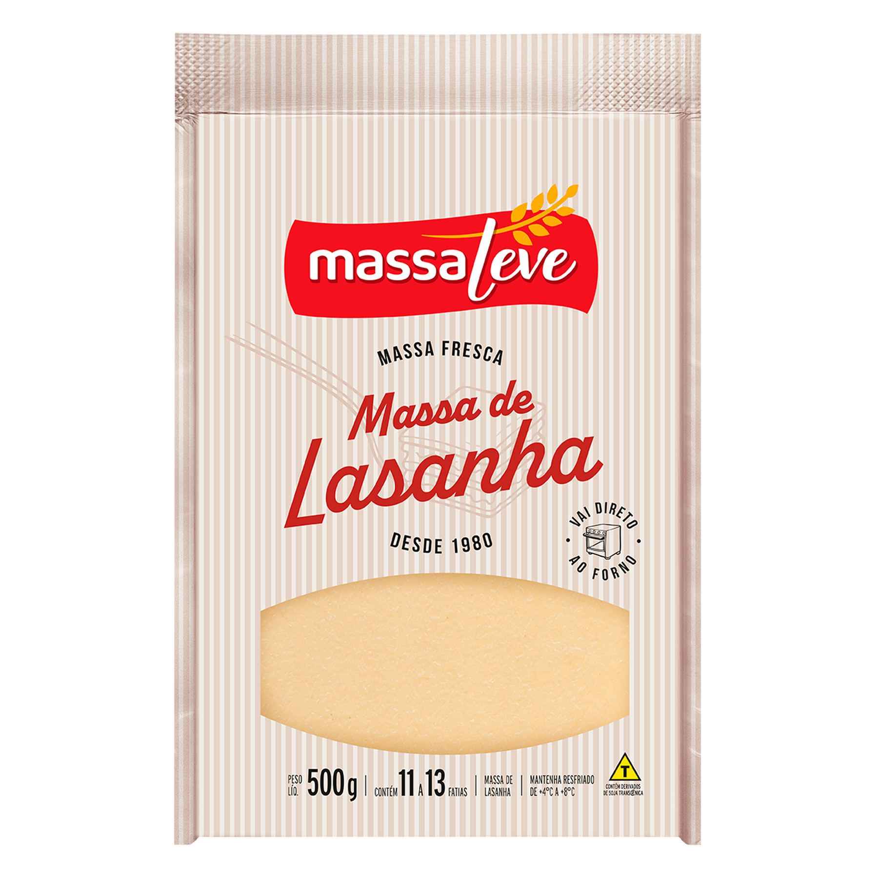 Massa de Lasanha Massa Leve Pacote 500g