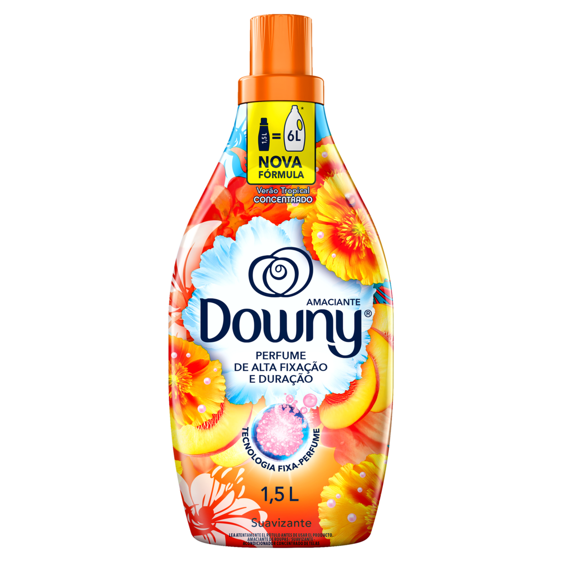 Amaciante de Roupa Concentrado Verão Tropical Downy Frasco 1,5l
