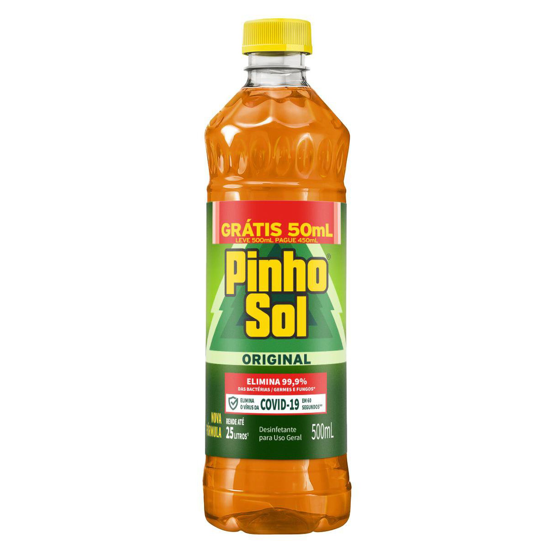 Desinfetante Multiuso Original Pinho Sol Frasco 500ml - Embalagem Leve 500ml Pague 450ml