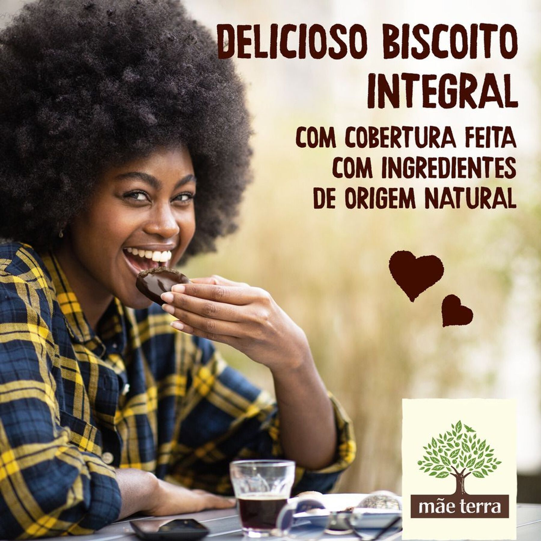 Biscoito Choco Cacau M&atilde;e Terra Pacote 58g&nbsp;