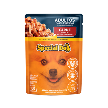 Alimento para Cães Adultos Raças Pequenas Carne ao Molho Special Dog Sachê 100g