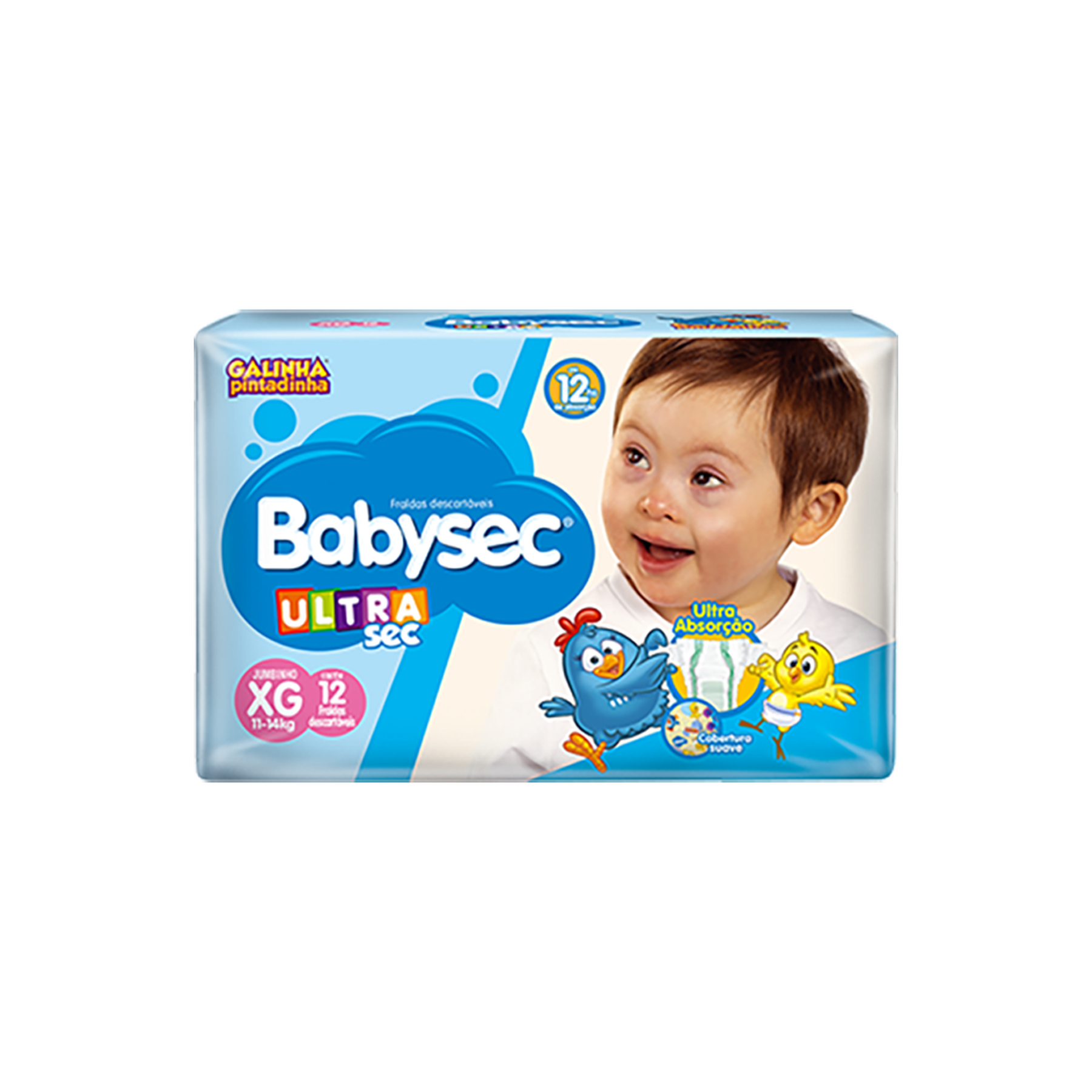 Fralda Descartável Infantil Ultra Sec Babysec XG Pacote C/12 Unidades