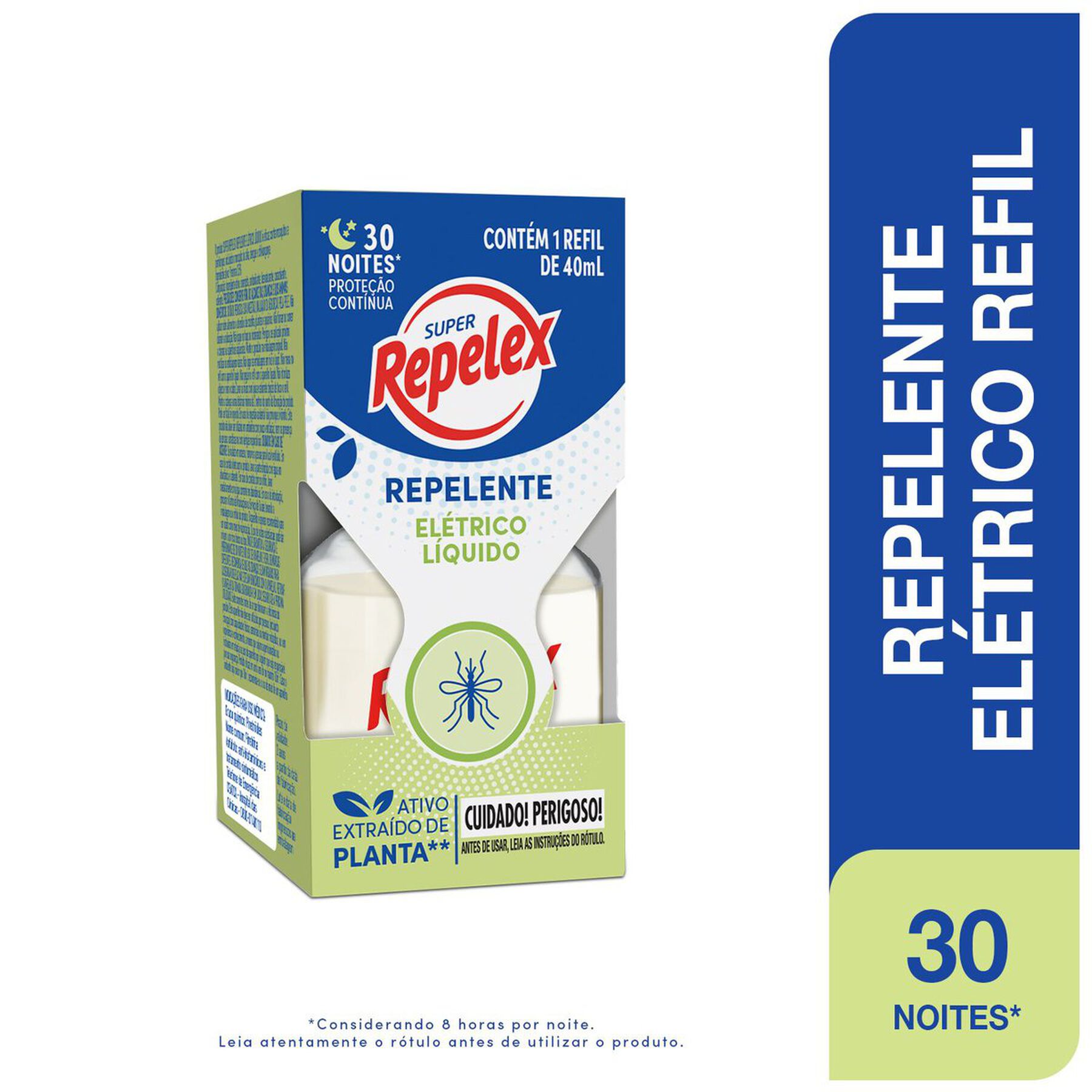 Repelente L&iacute;quido El&eacute;trico 30 Noites Repelex Caixa 40ml Refil