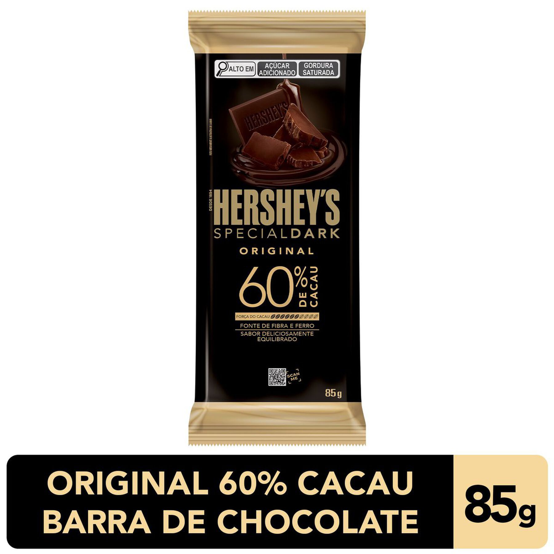 Chocolate Amargo 60% Cacau Hersheys Special Dark Pacote 85g