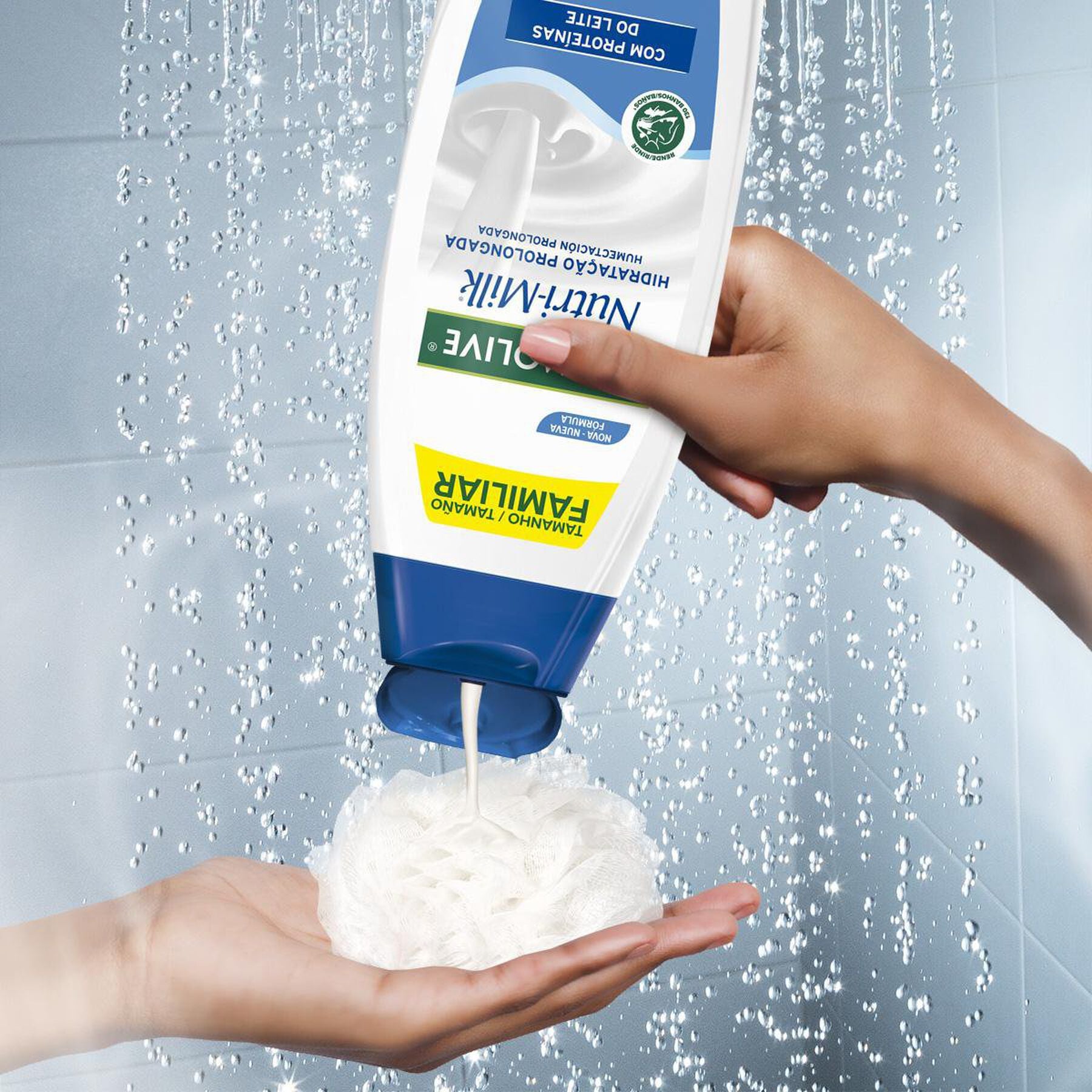 Sabonete L&iacute;quido Hidrata&ccedil;&atilde;o Prolongada Nutri-Milk Palmolive Frasco 650ml - Embalagem Tamanho Fam&iacute;lia
