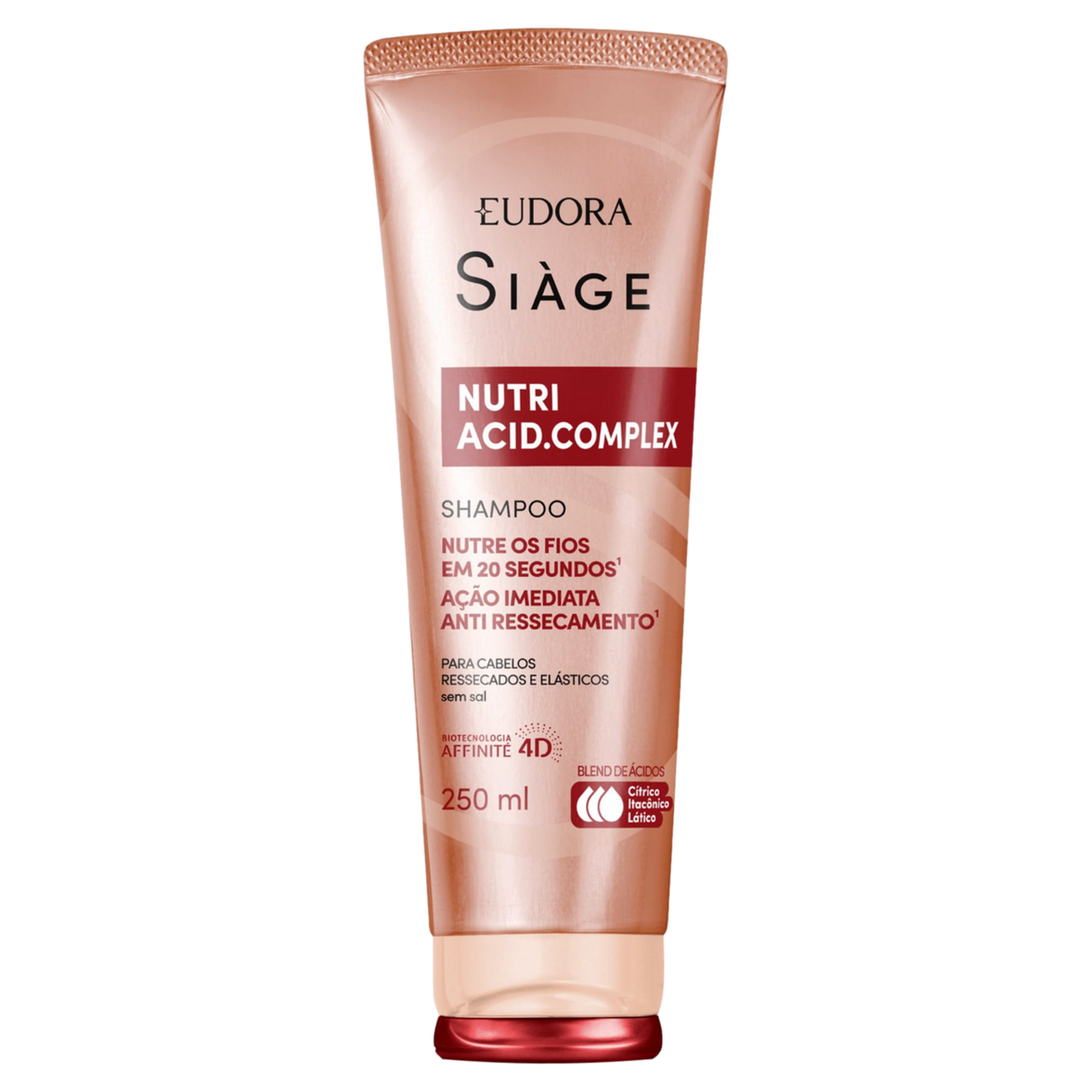 Shampoo Si&agrave;ge Nutri Acid.Complex Eudora Bisnaga 250ml