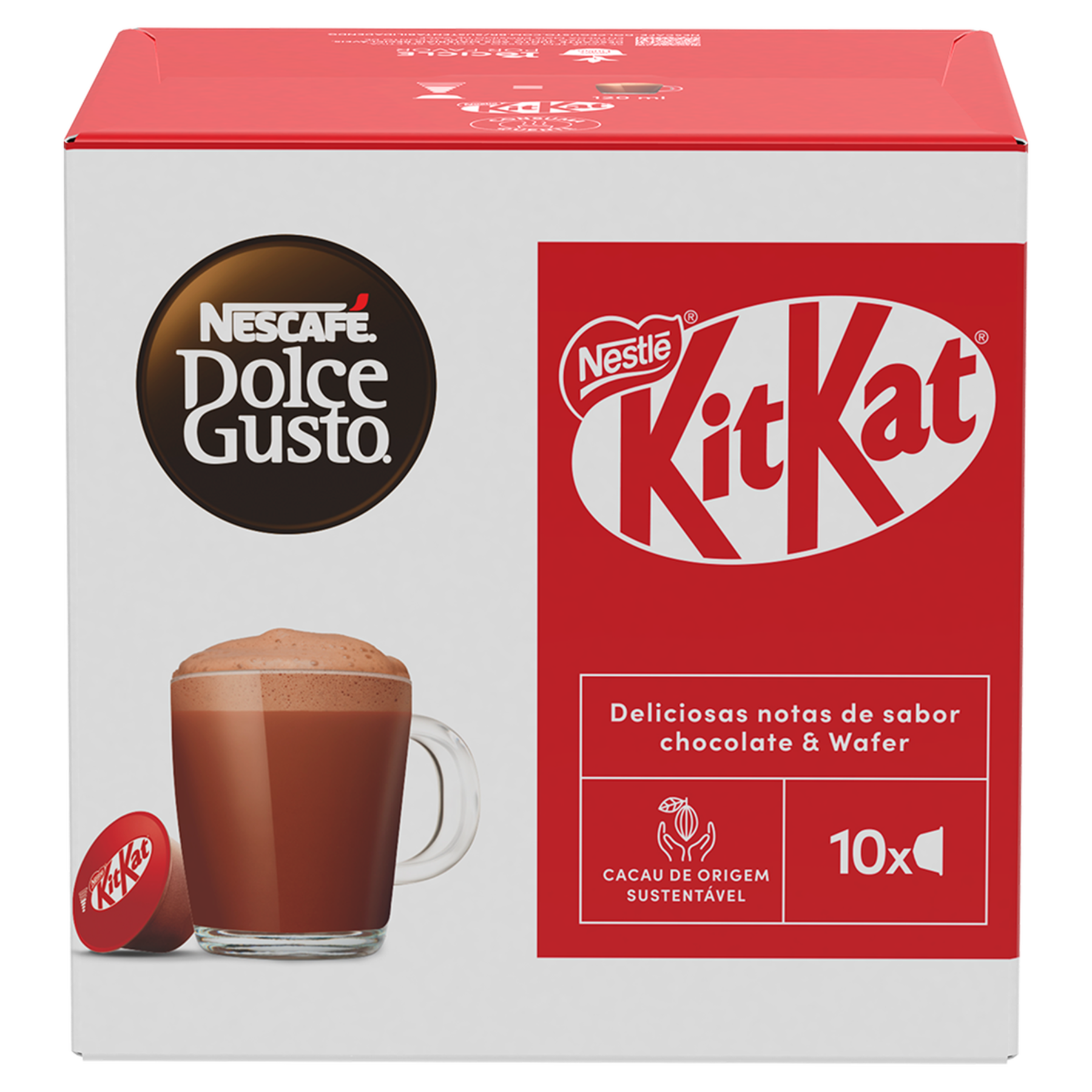 Achocolatado em C&aacute;psula KitKat Nescaf&eacute; Dolce Gusto Caixa C/10 Unidades
