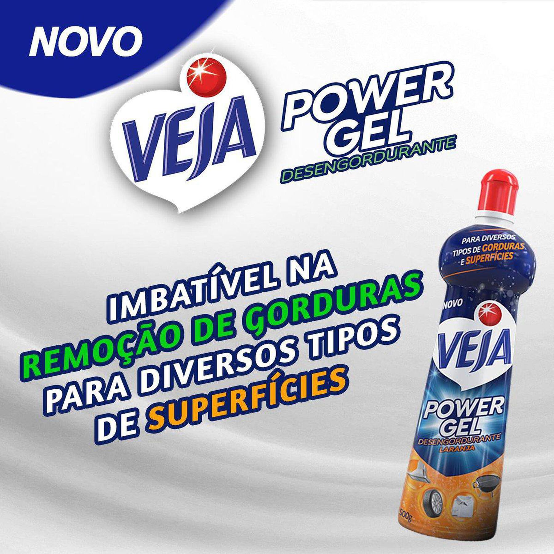 Limpador Desengordurante Laranja Veja Power Gel Squeeze 500ml