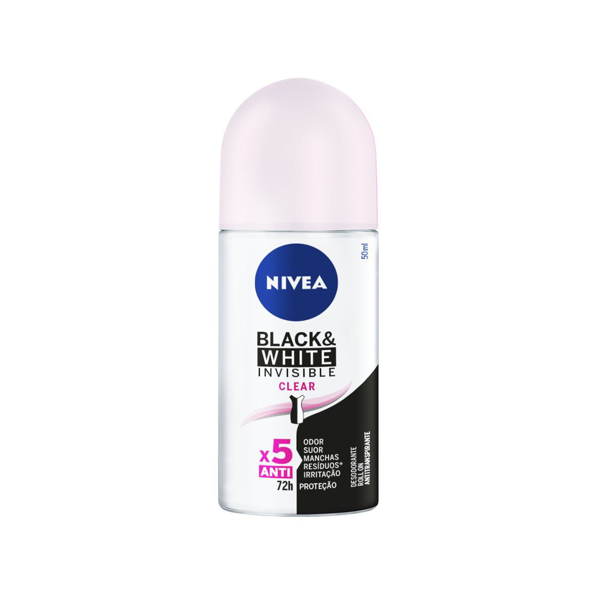Antitranspirante Roll-On Nivea Invisible for Black & White Clear 50ml