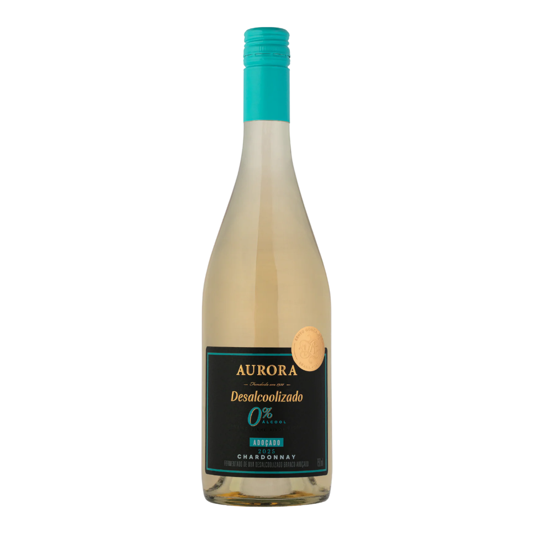 Vinho Desalcoolizado Chardonnay Ado&ccedil;ado Aurora Garrafa 750ml