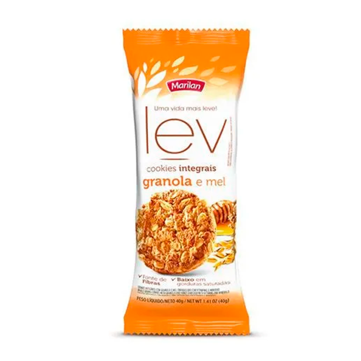 Cookie Integral Granola e Mel Lev Marilan Pacote 40g
