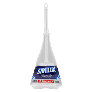 Escova Sanitária com Suporte Branca Sanilux