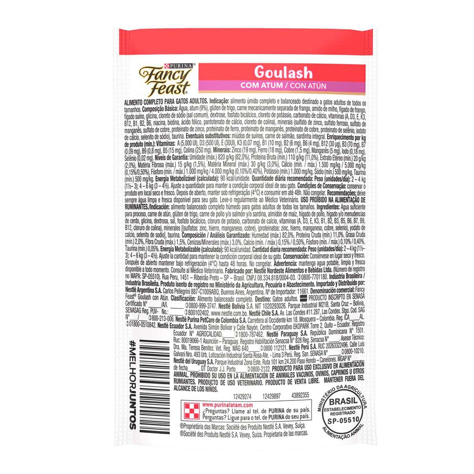 Alimento para Gatos Adultos Goulash com Atum Purina Fancy Feast Sachê 85g