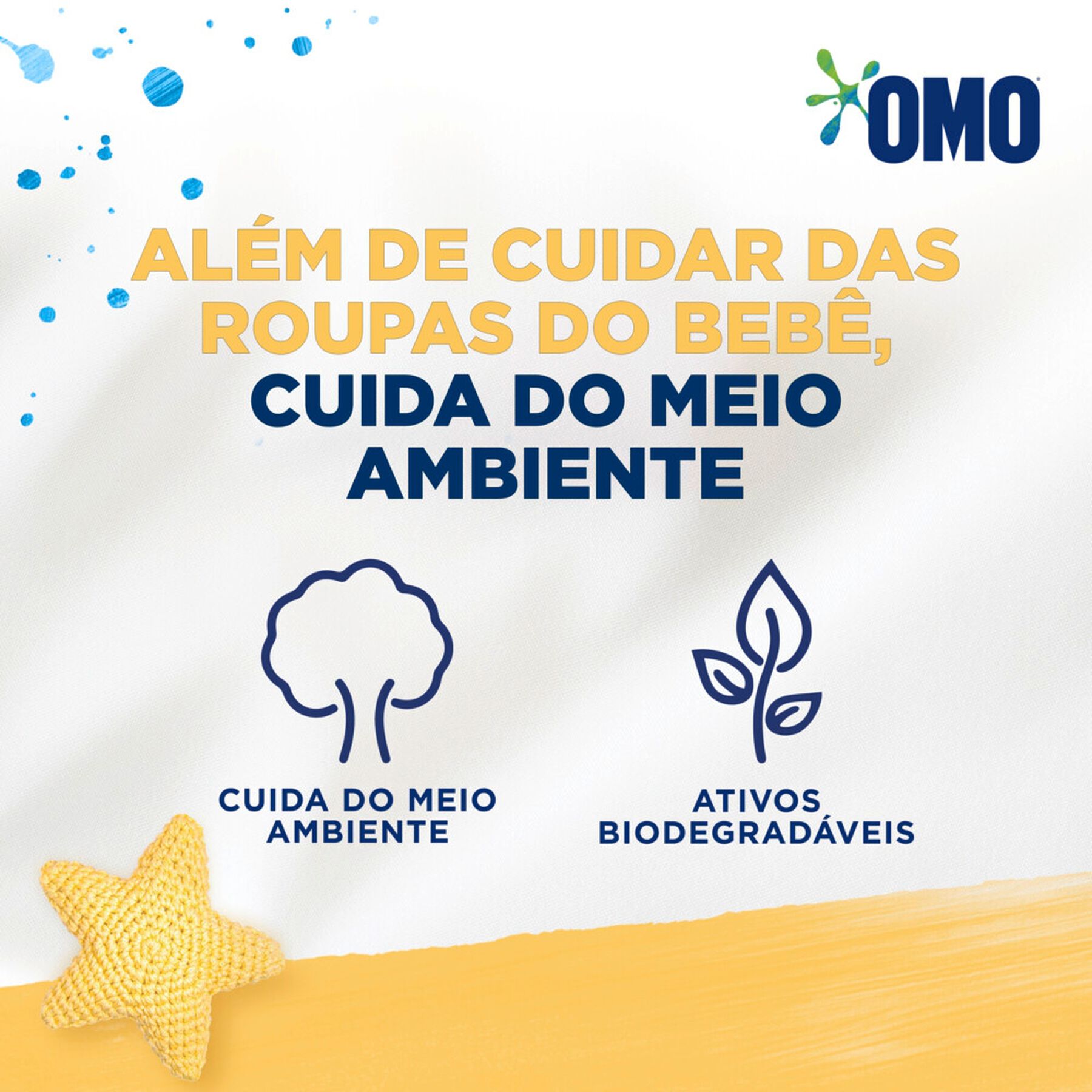 Sab&atilde;o L&iacute;quido Lava Roupas Finas e Delicadas Beb&ecirc; Omo Frasco 900ml&nbsp;