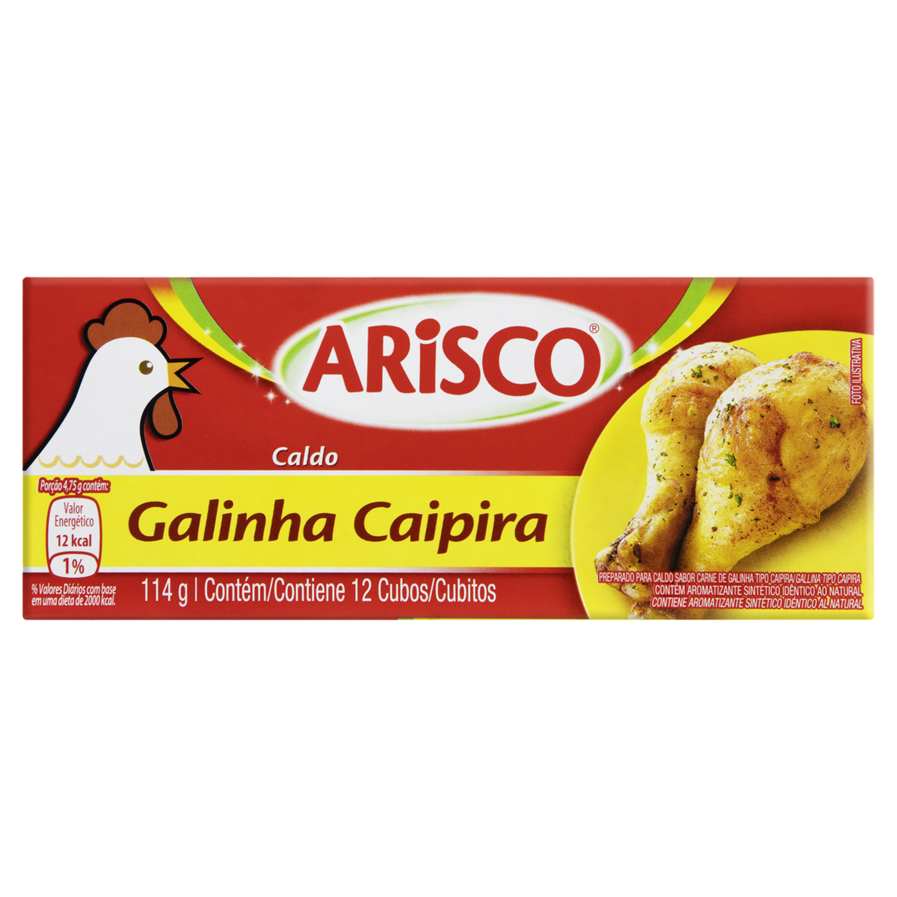 Caldo Galinha Caipira Tablete Arisco Caixa 114g C/12 Unidades