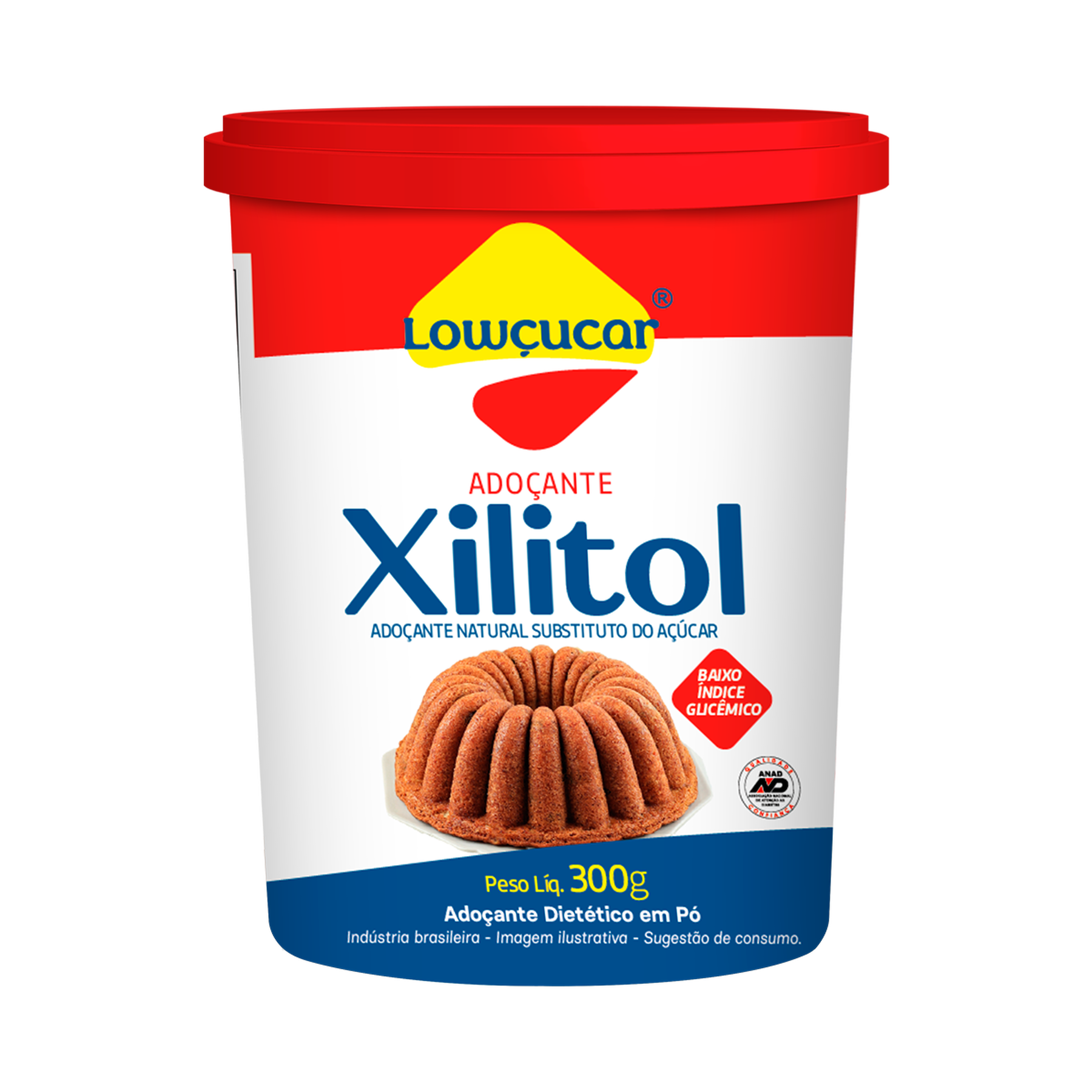 Adoçante em Pó Xilitol Lowçucar Pote 300g