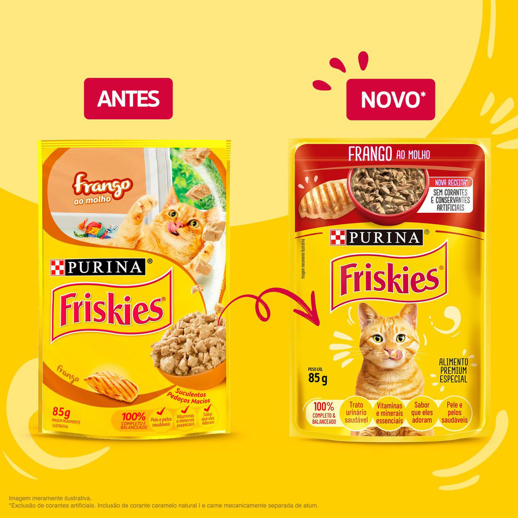 Alimento para Gatos Frango ao Molho Purina Friskies Sachê 85g