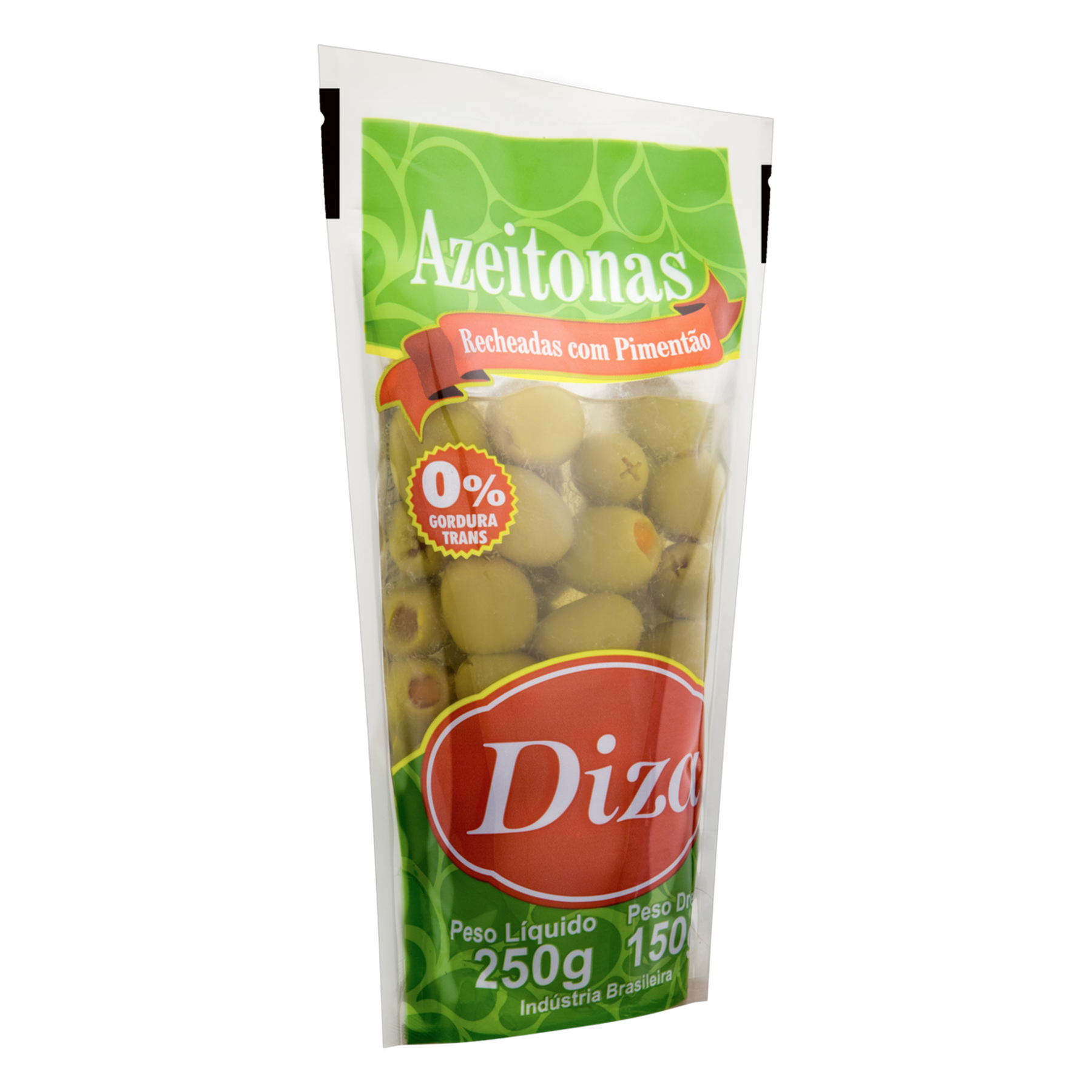 Azeitona Verde em Conserva com Recheio de Pimentão Diza Sachê 150g