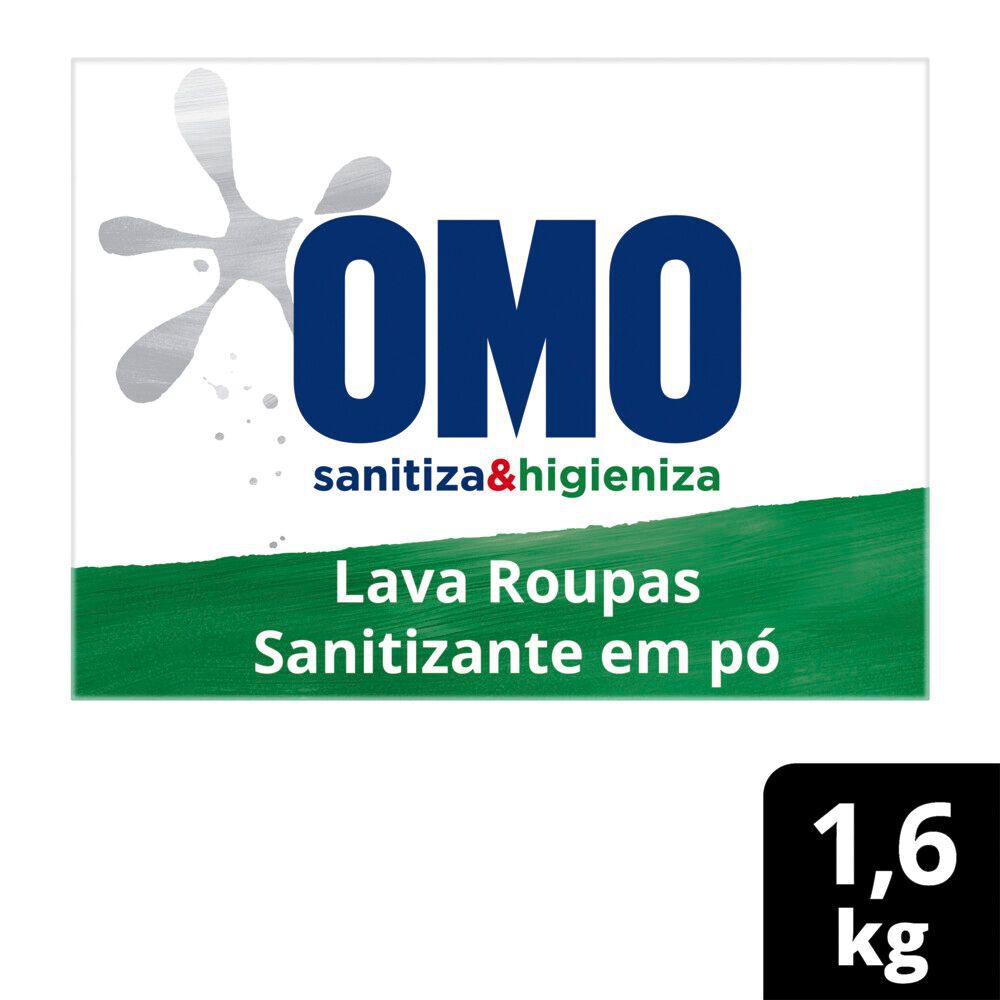 Sab&atilde;o em P&oacute; Omo Lavagem Perfeita Sanitiza e Higieniza Caixa 1,6kg
