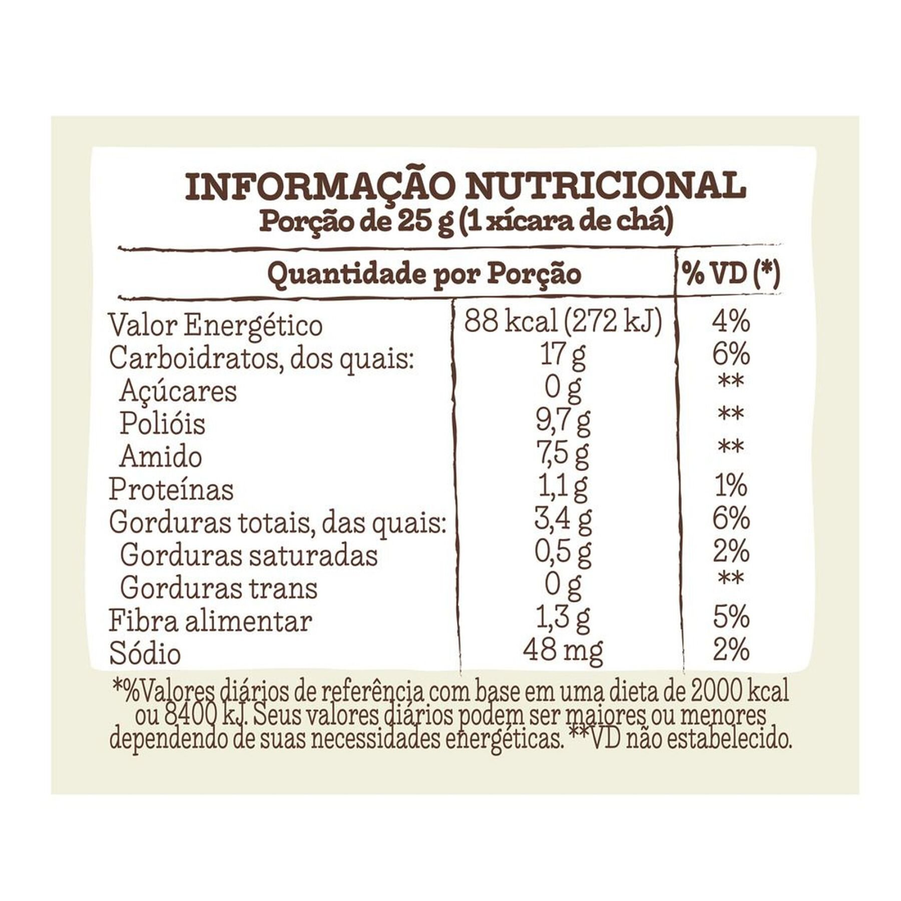Pipoca Doce Pronta Brigadeiro Zero Açúcares Mãe Terra Pacote 35g