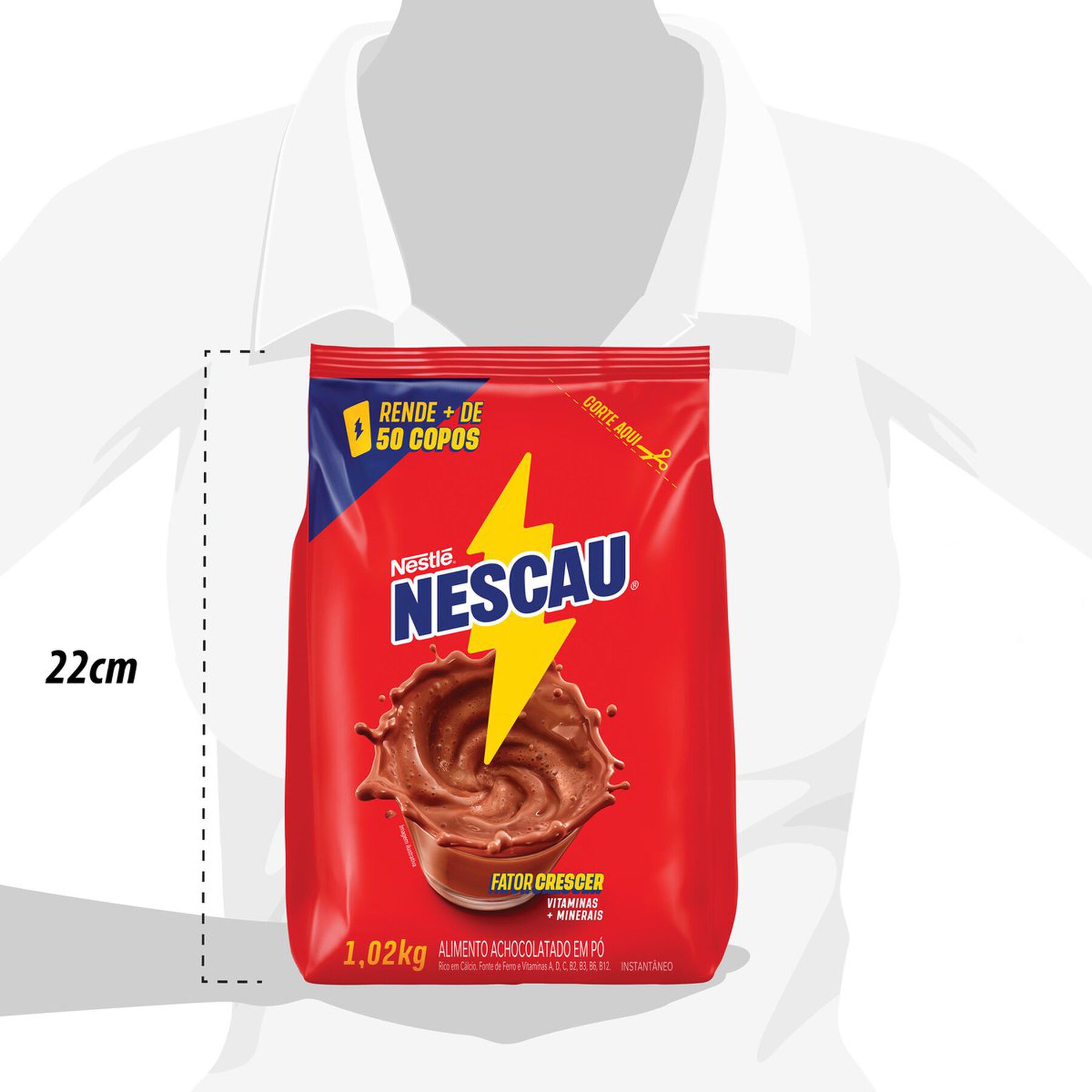 Achocolatado em Pó Nescau Nestlé Pacote 1,02kg